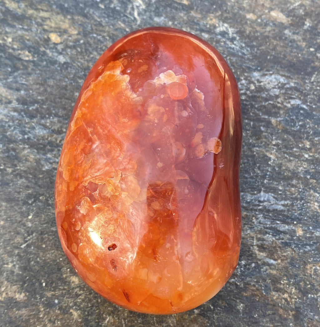 Carnelian Palm Stone Large Orange   Abundance Grounding 31242S