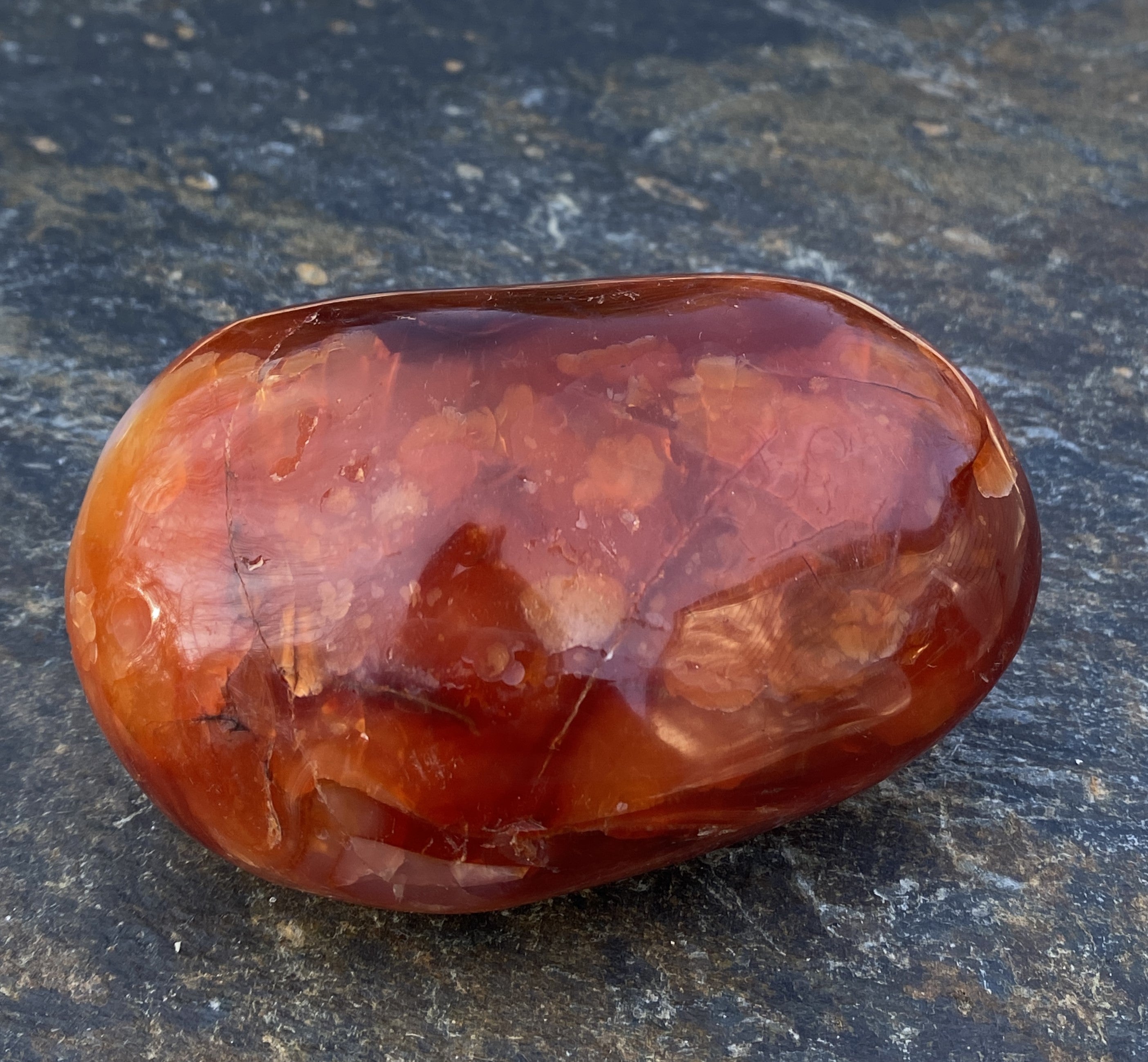 Carnelian Palm Stone Large Orange   Abundance Grounding 31242S