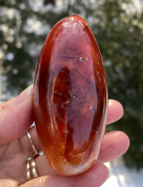 Carnelian Palm Stone Large Orange   Abundance Grounding 31242S