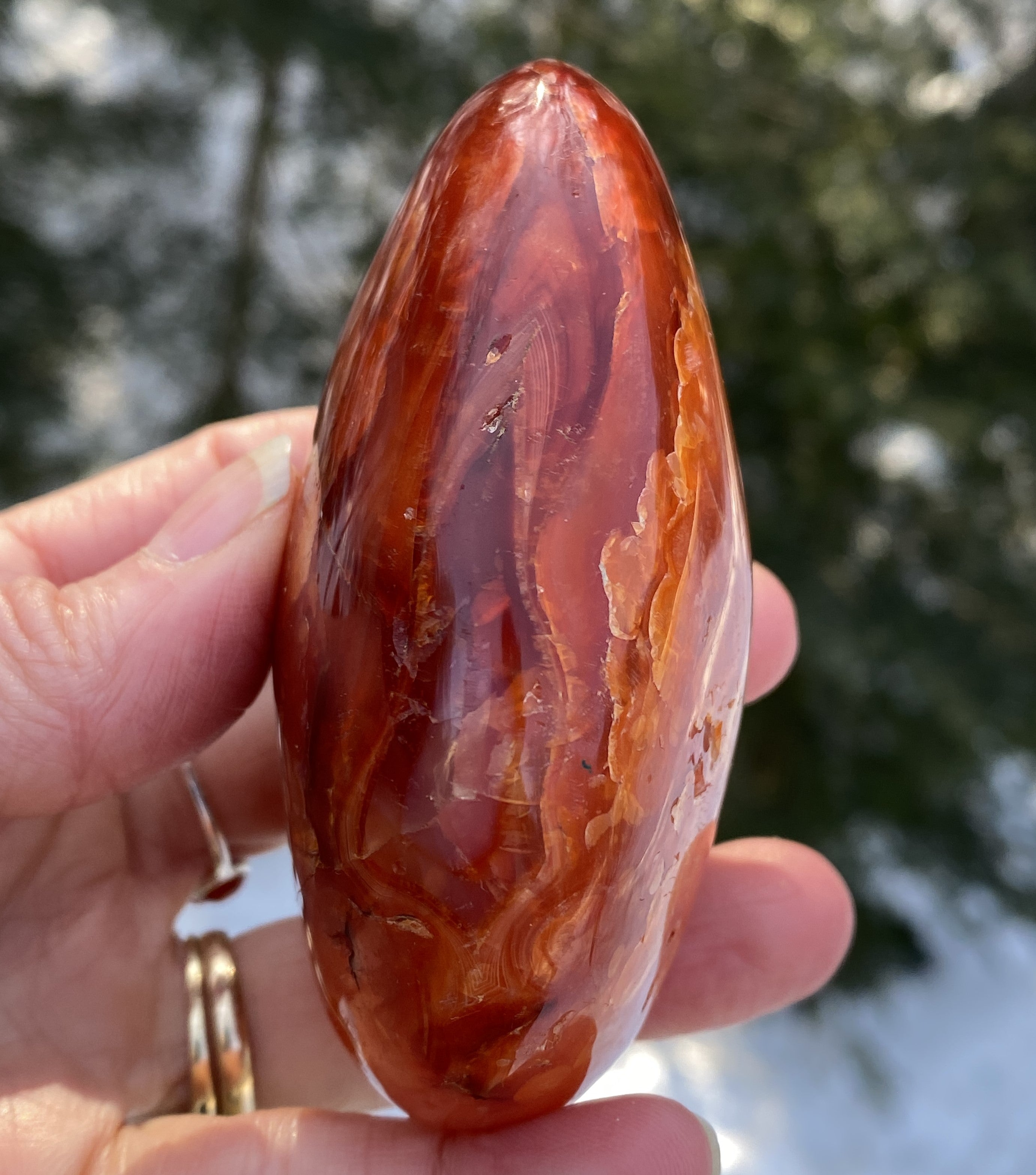 Carnelian Palm Stone Large Orange   Abundance Grounding 31242S