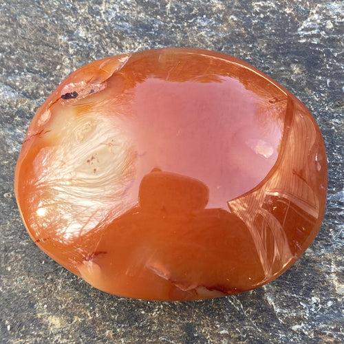 Carnelian Druzy Palm Stone  Creativity Grounding 31243S