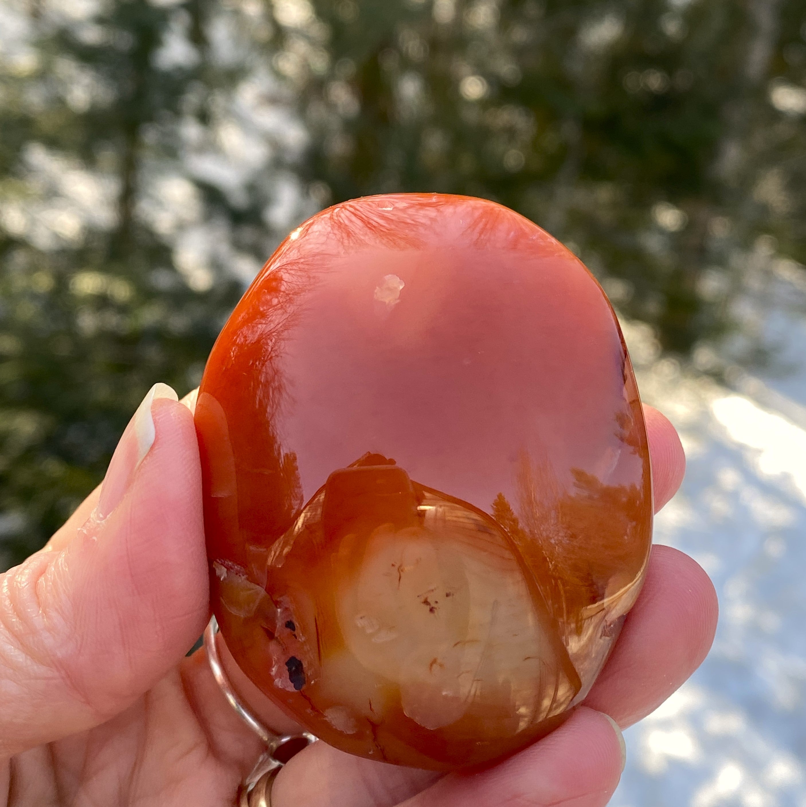 Carnelian Druzy Palm Stone  Creativity Grounding 31243S