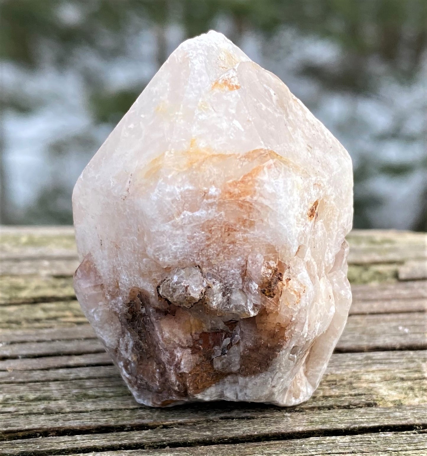 Candle Quartz Point Raw  Cut Base  Meditation Manifesting 28471S