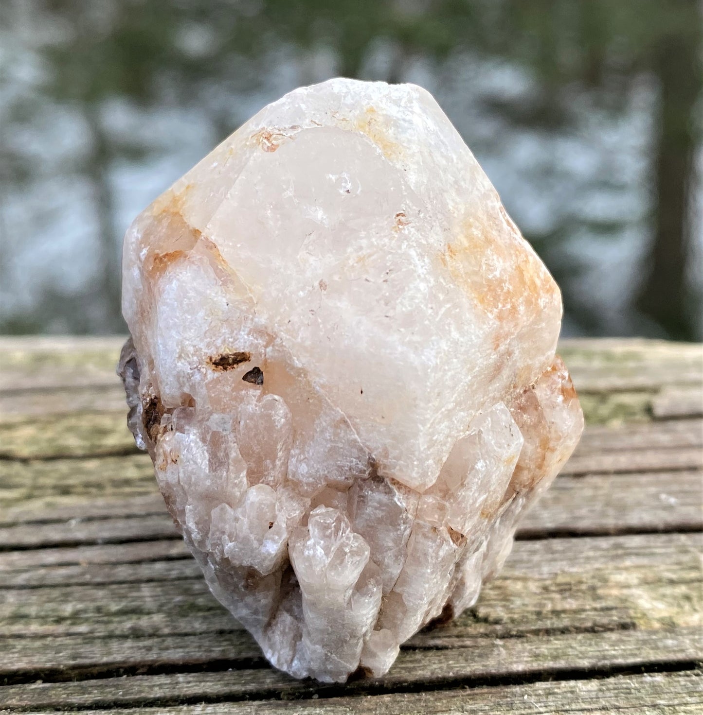 Candle Quartz Point Raw  Cut Base  Meditation Manifesting 28471S