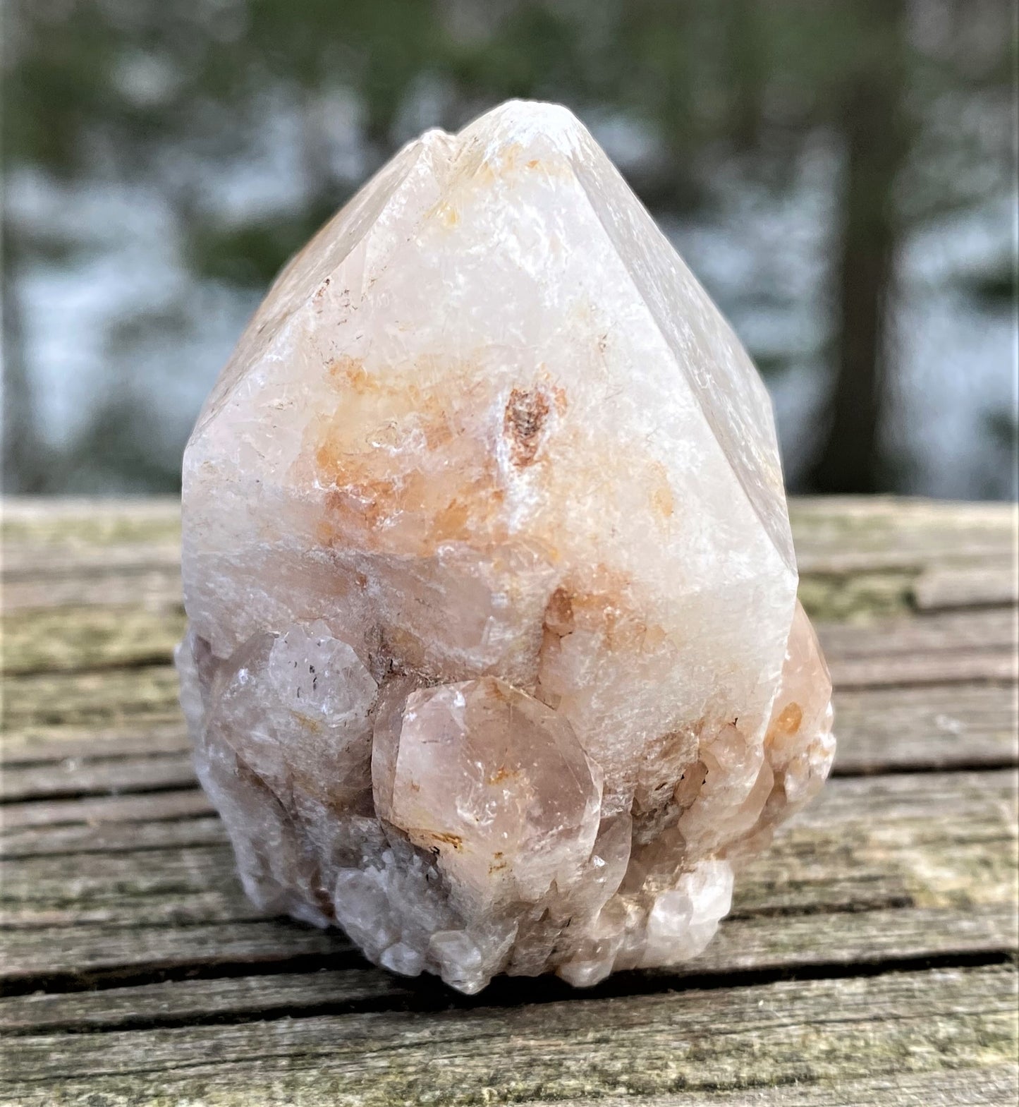 Candle Quartz Point Raw  Cut Base  Meditation Manifesting 28471S