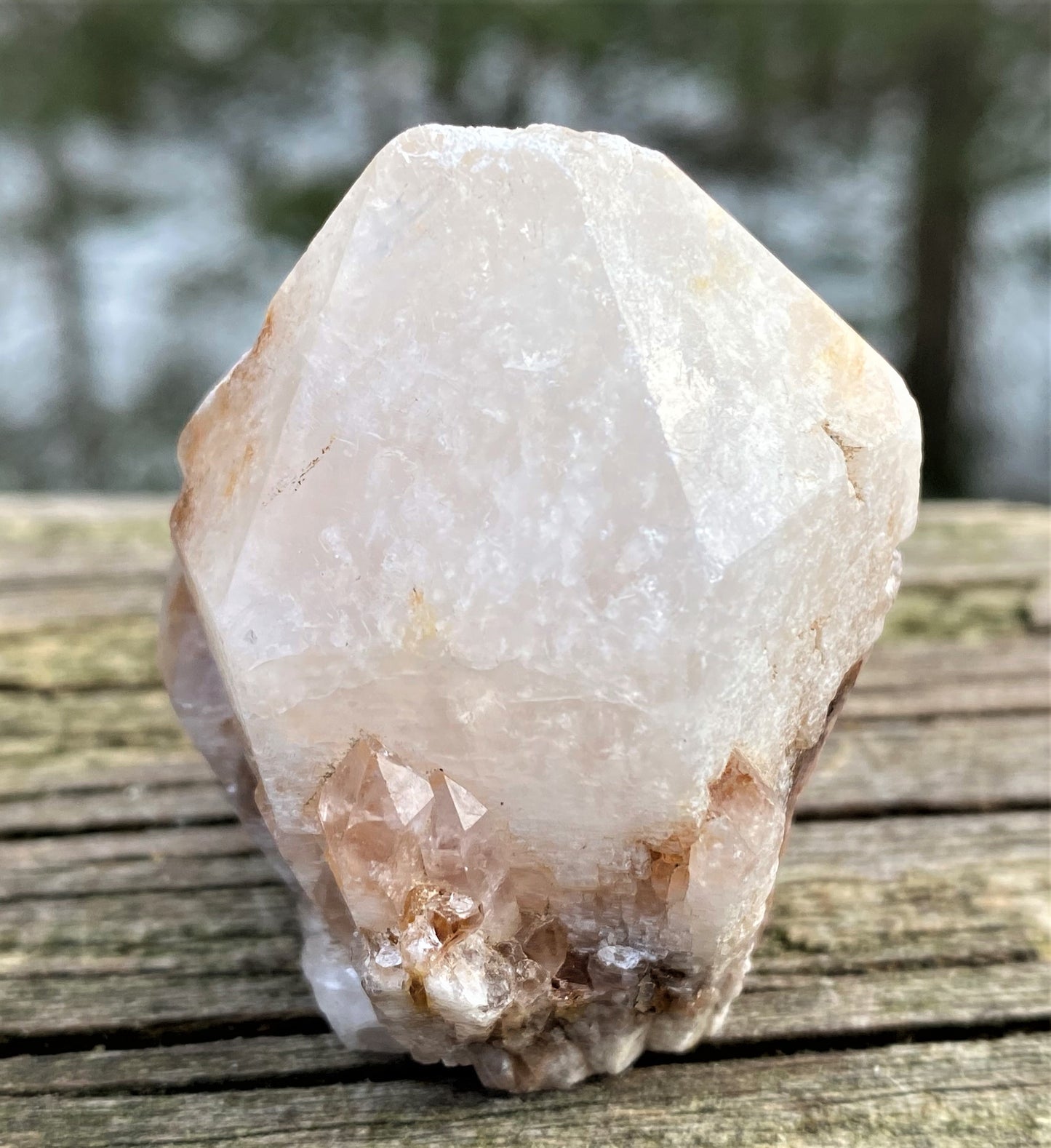 Candle Quartz Point Raw  Cut Base  Meditation Manifesting 28471S