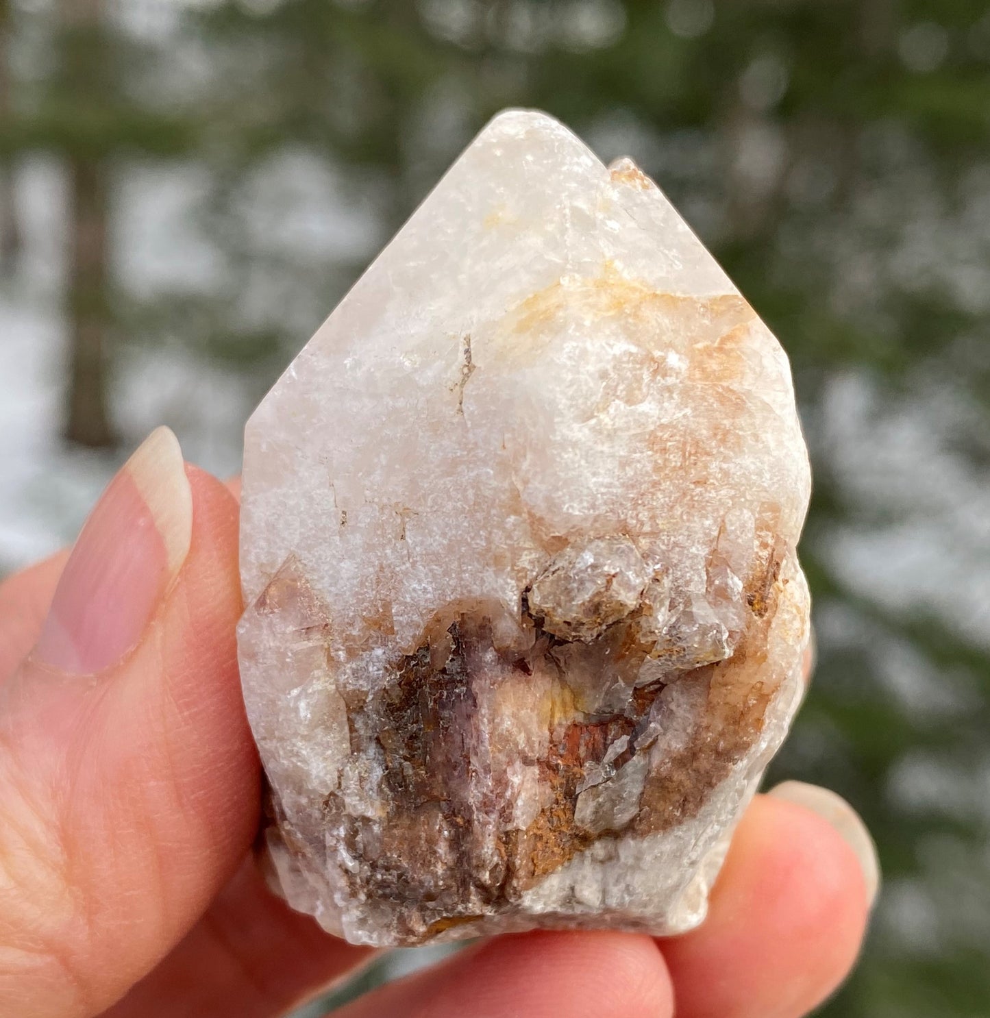 Candle Quartz Point Raw  Cut Base  Meditation Manifesting 28471S