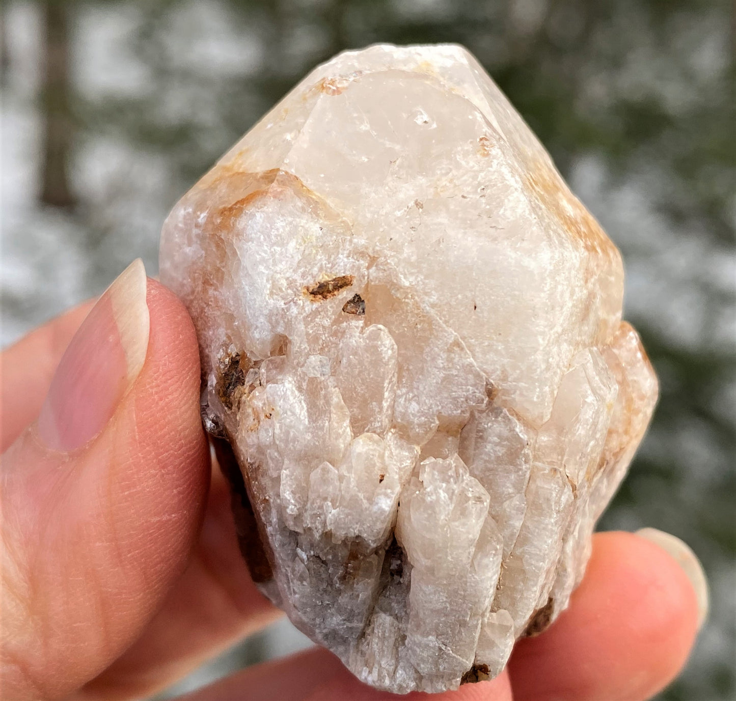 Candle Quartz Point Raw  Cut Base  Meditation Manifesting 28471S