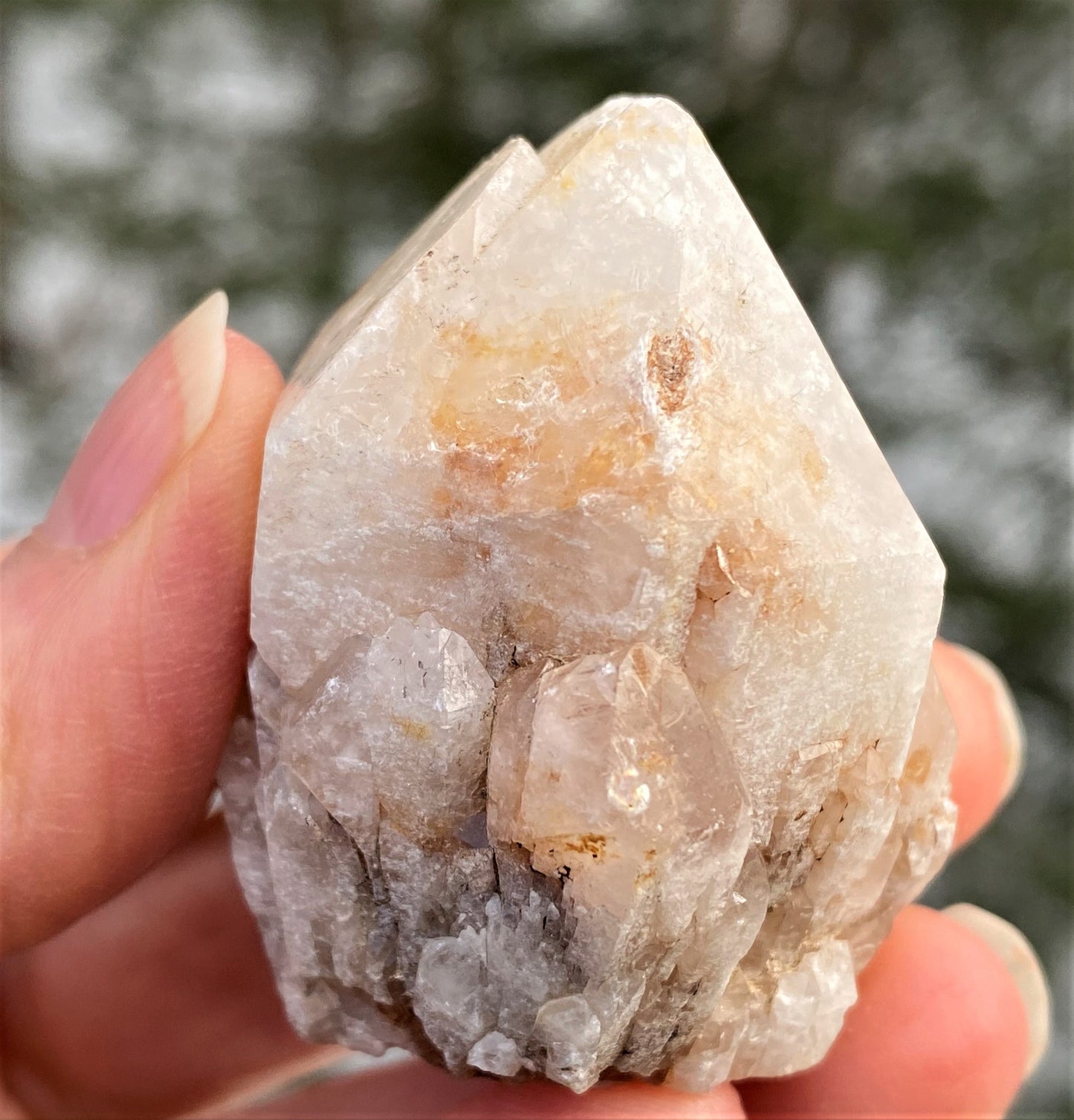 Candle Quartz Point Raw  Cut Base  Meditation Manifesting 28471S