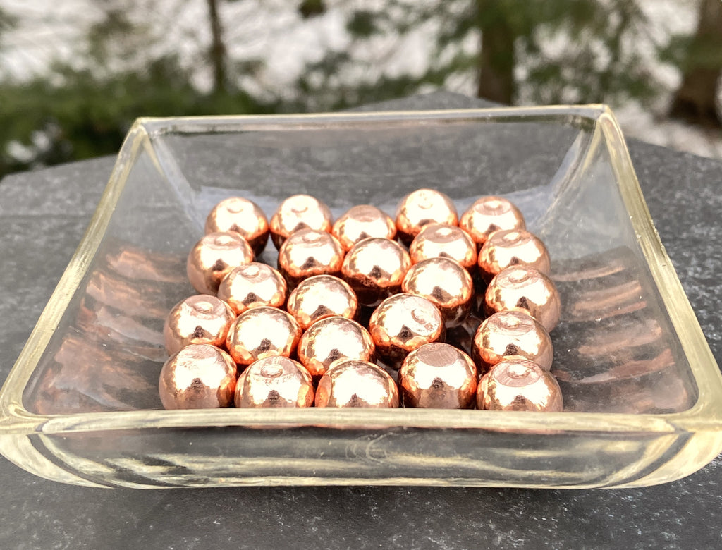 Solid Copper Ball Pocket Stone Polished Channeling Grounding Protection Gift 31268ETS