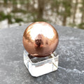 Solid Copper Sphere Glass Stand Healing - Metal Channeling Protection 31270S