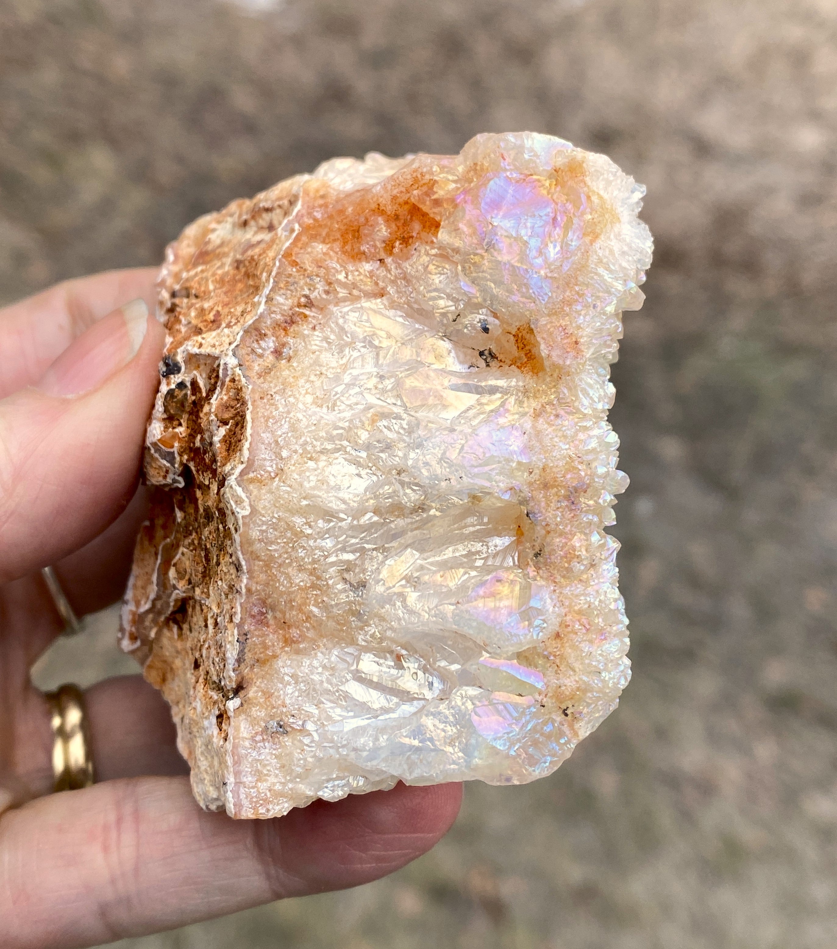 Angel Aura Quartz Druzy Specimen  Meditation Peace 31426S
