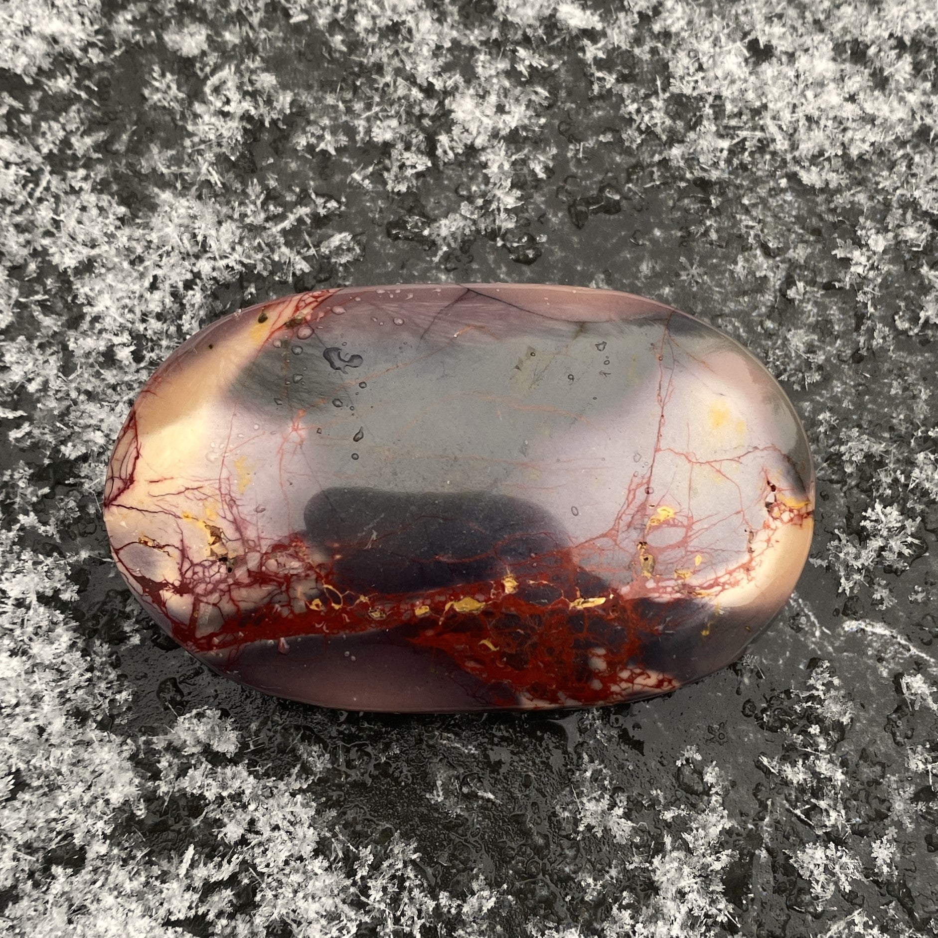 Mookaite Palm Stone  Multi Color  Grounding Protection 31310ET
