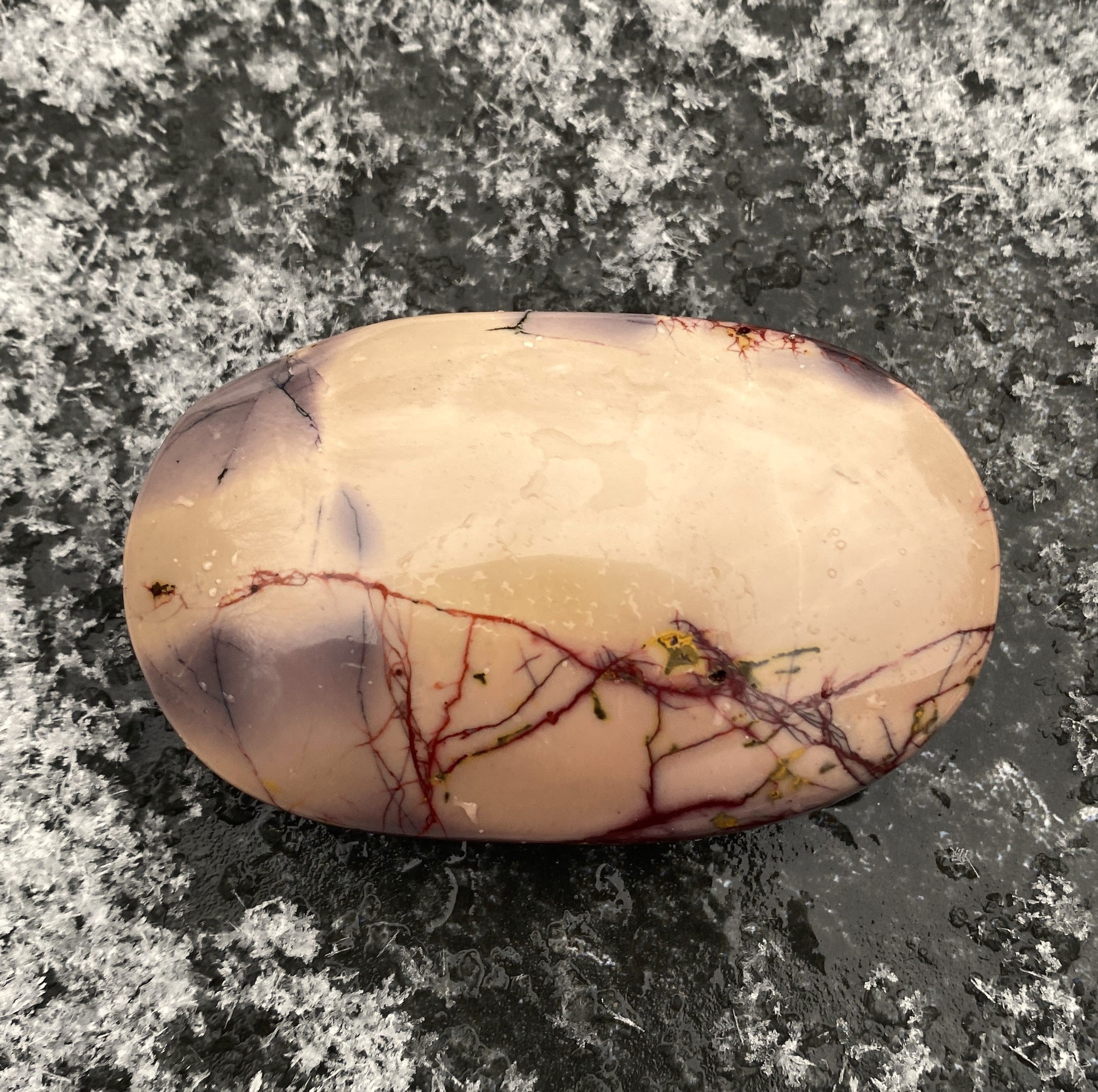 Mookaite Palm Stone  Multi Color  Grounding Protection 31310ET