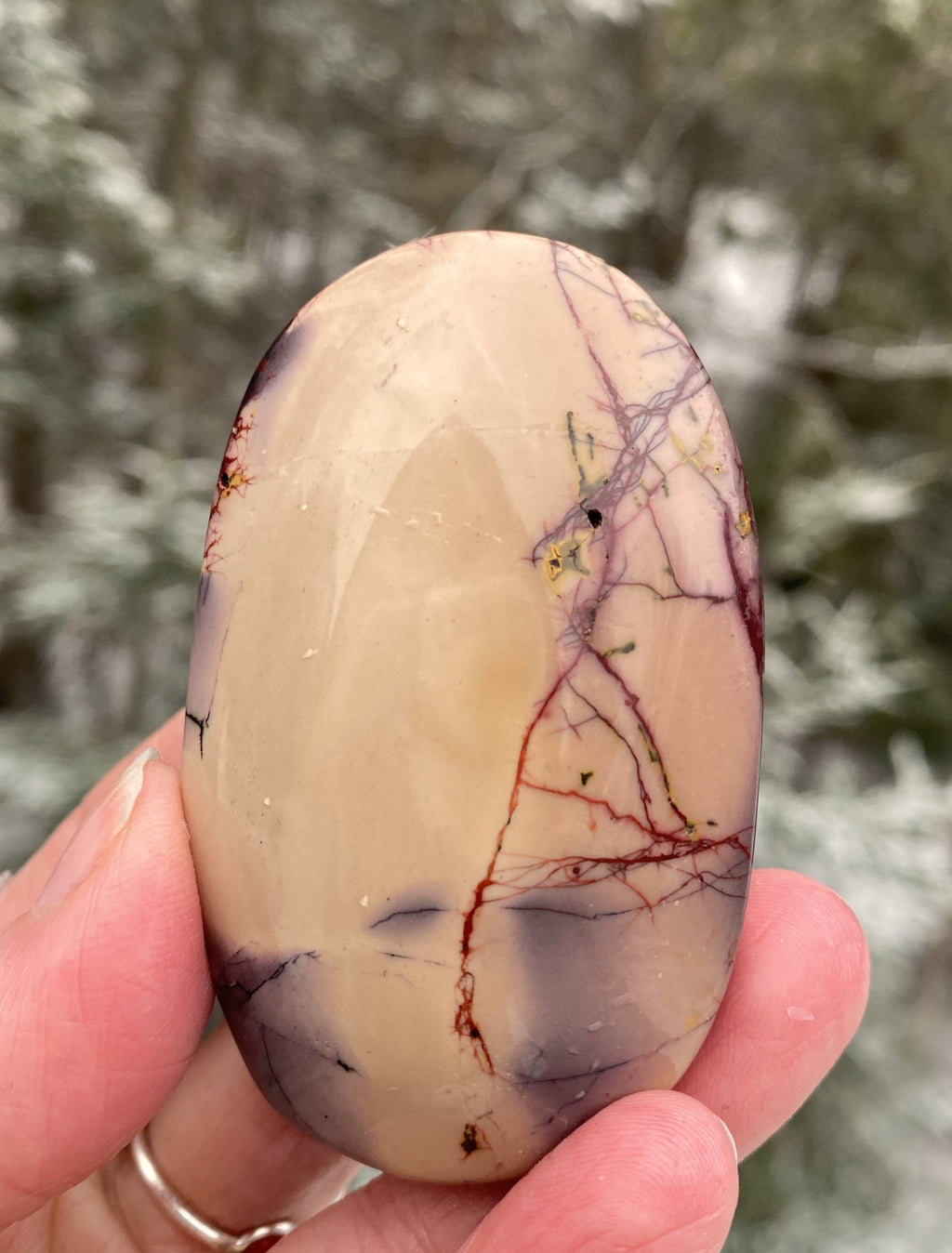 Mookaite Palm Stone  Multi Color  Grounding Protection 31310ET