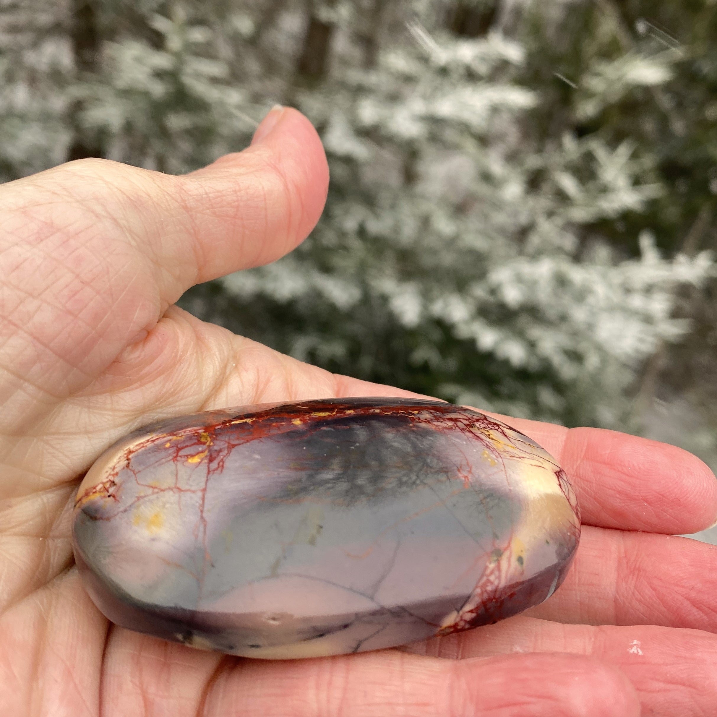Mookaite Palm Stone  Multi Color  Grounding Protection 31310ET