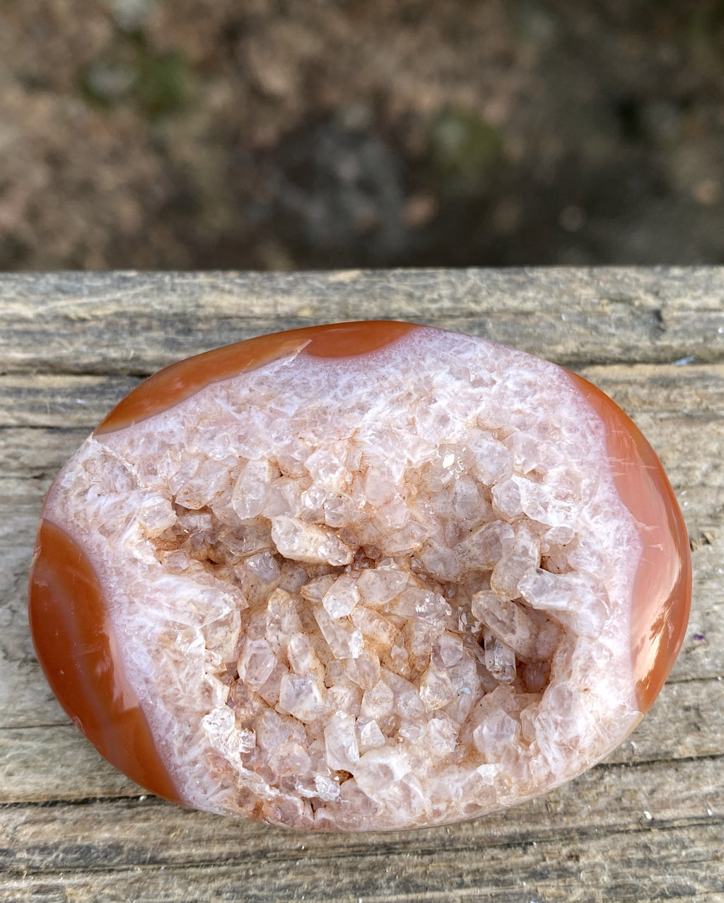 Carnelian Druzy Palm Stone  Creativity Grounding 31321S