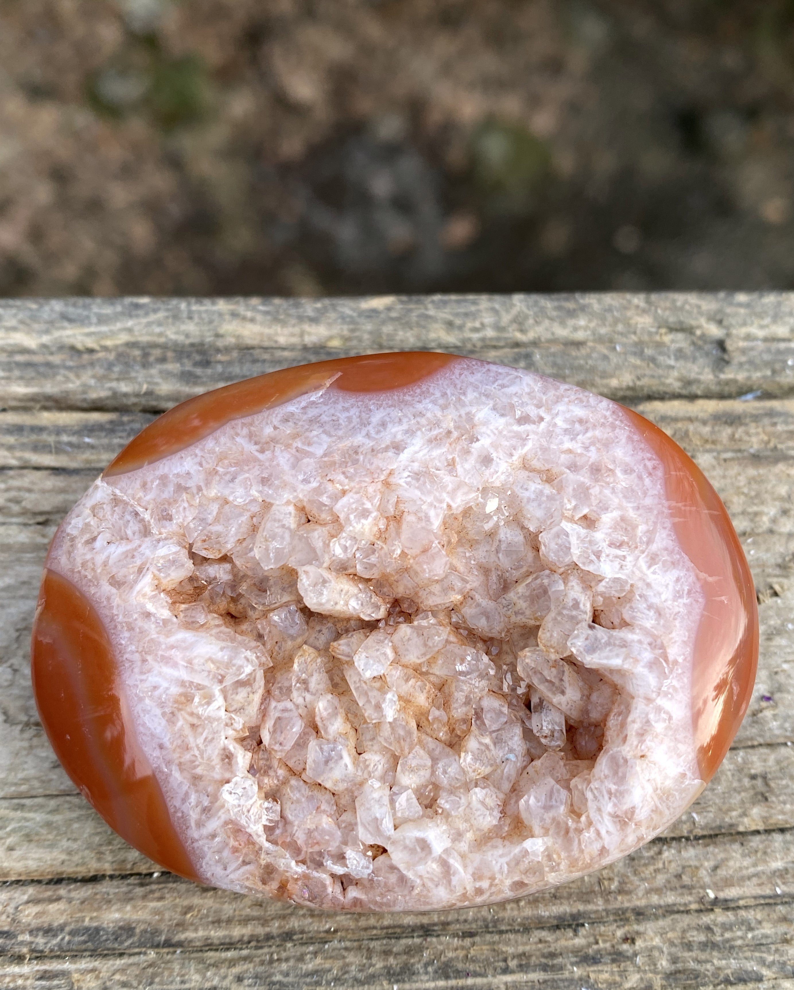 Carnelian Druzy Palm Stone  Creativity Grounding 31321S