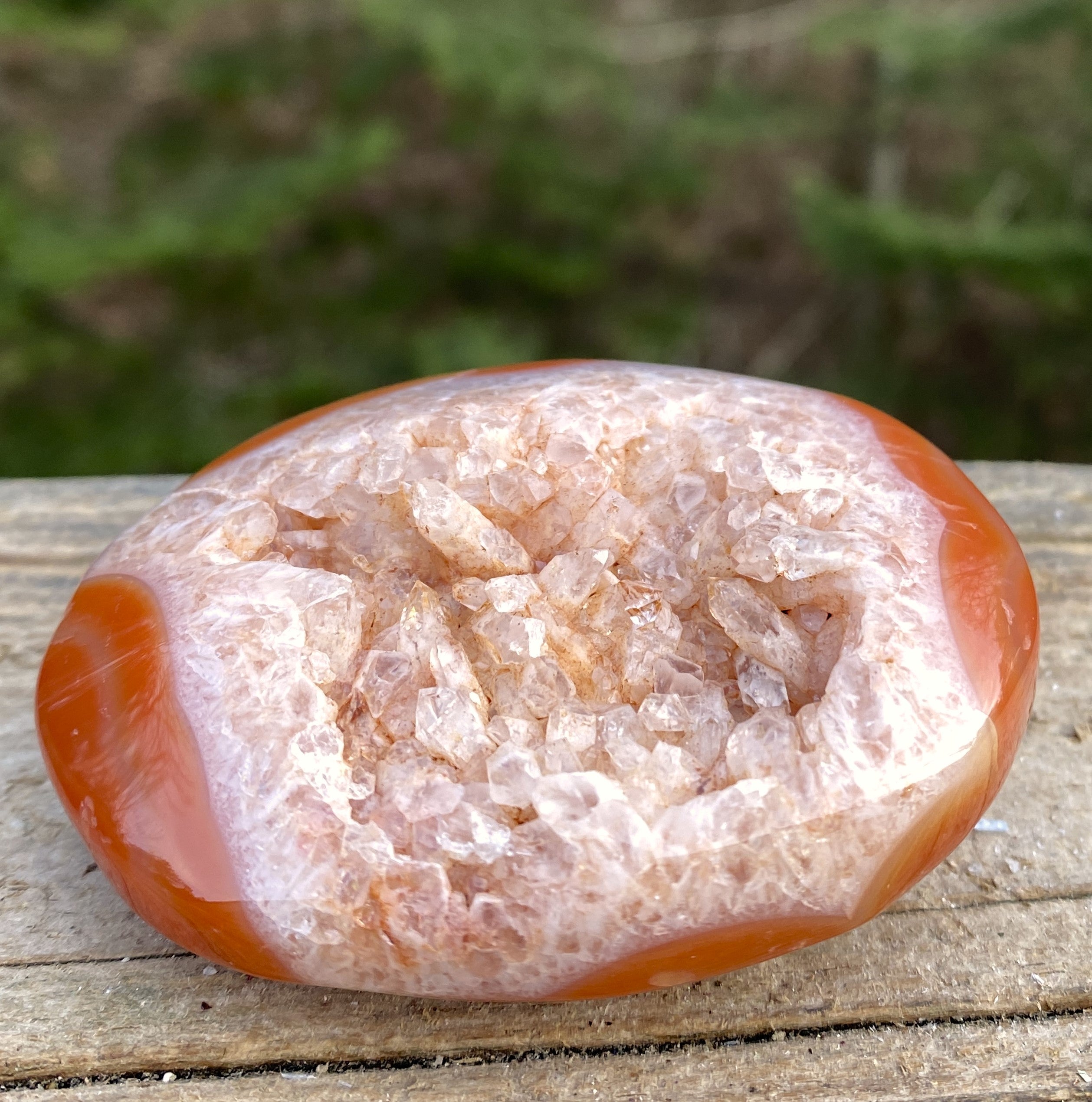 Carnelian Druzy Palm Stone  Creativity Grounding 31321S