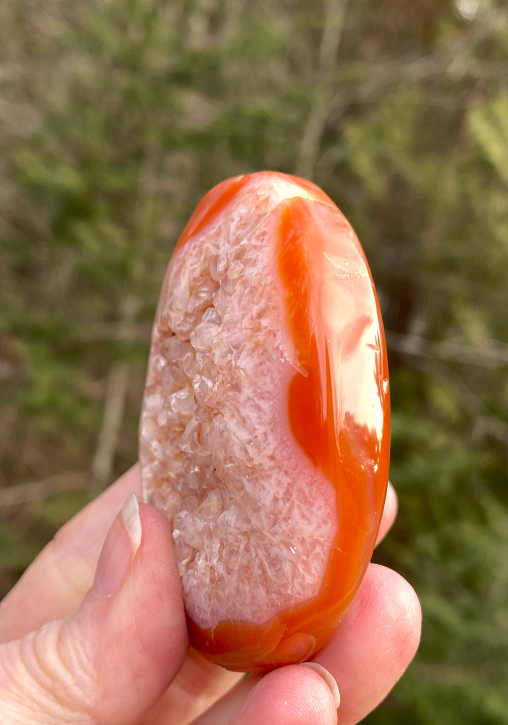 Carnelian Druzy Palm Stone  Creativity Grounding 31321S