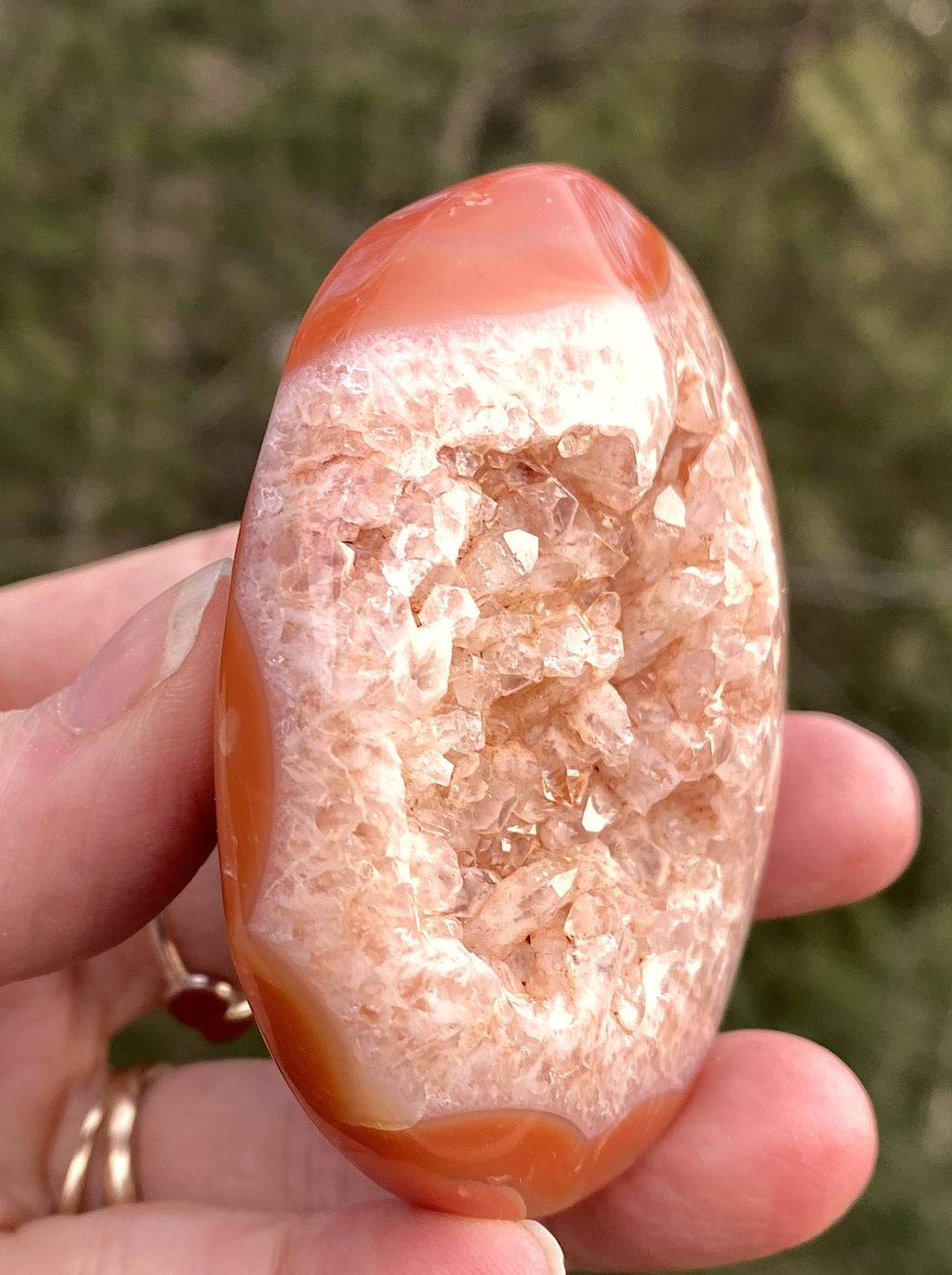 Carnelian Druzy Palm Stone  Creativity Grounding 31321S