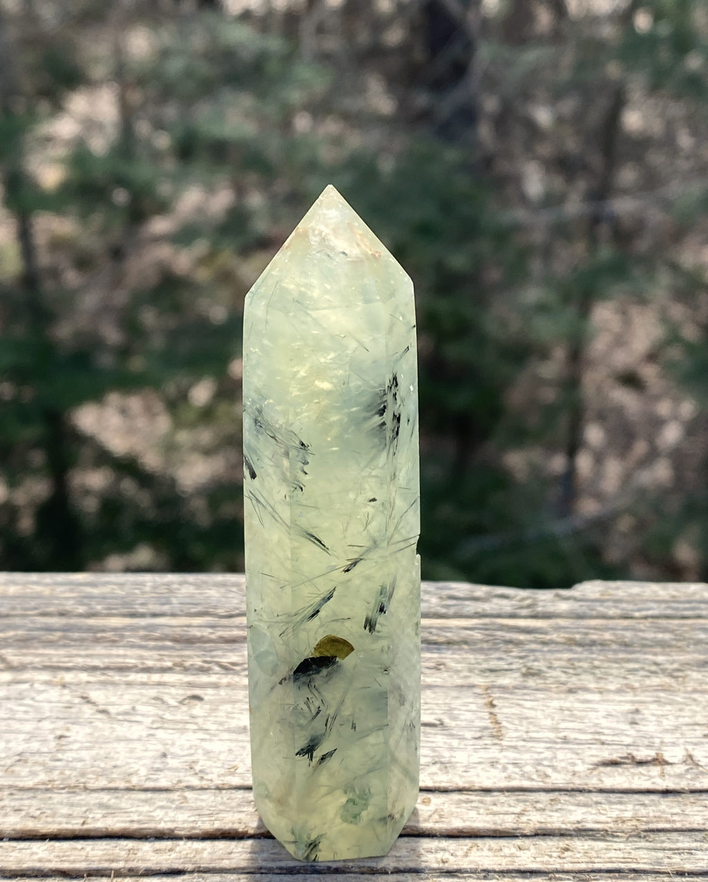 Prehnite Point Tower  Green   Protection Harmony Love 31325S