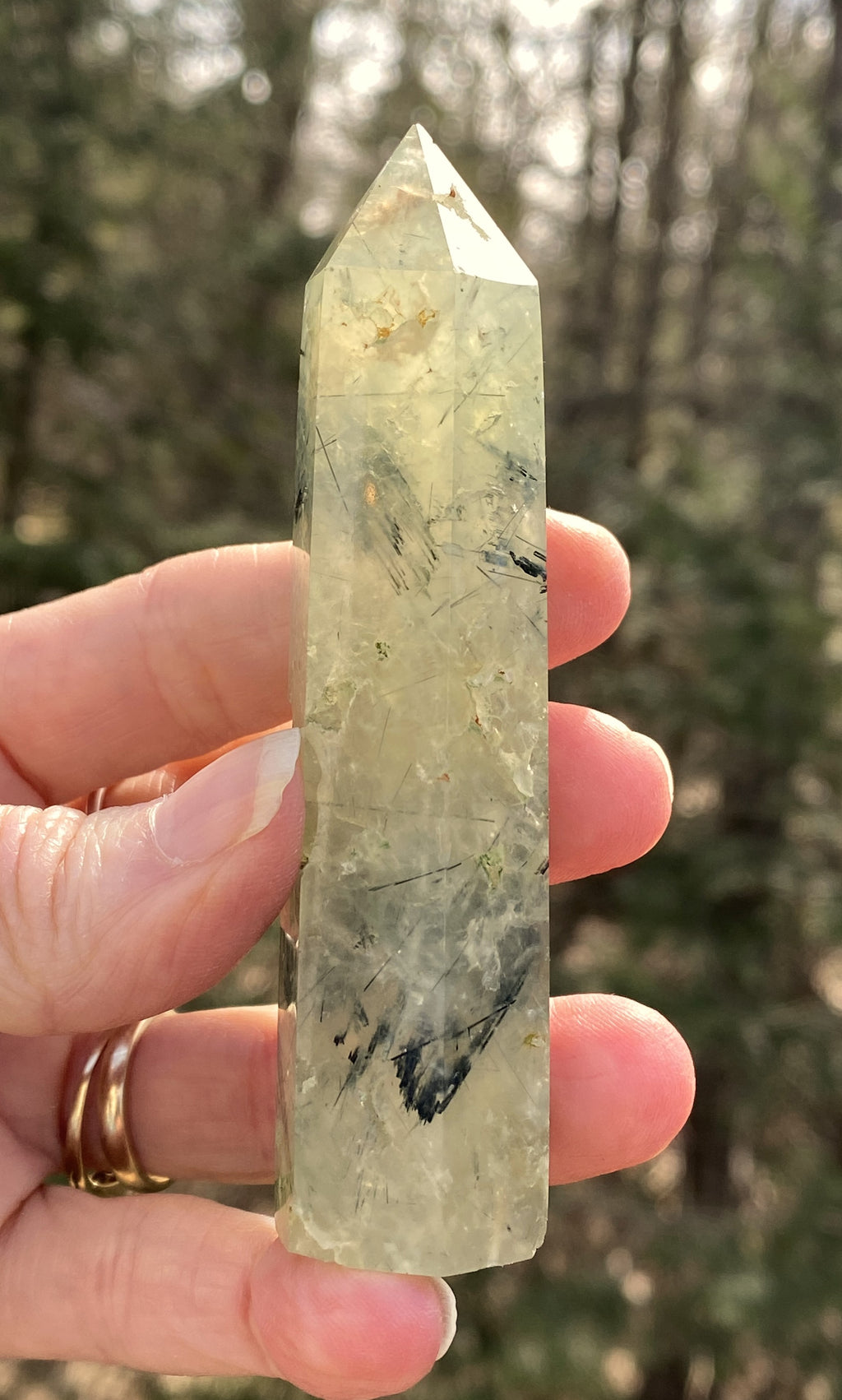 Prehnite Point Tower  Green   Protection Harmony Love 31325S