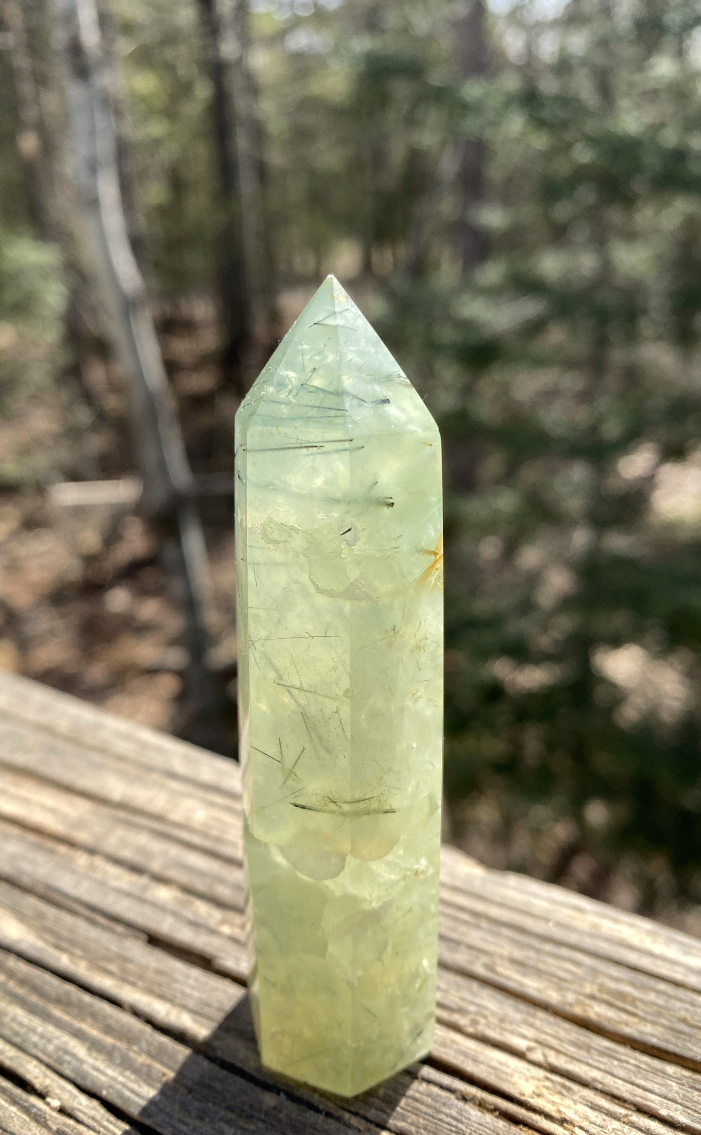 Prehnite Point Tower  Green   Protection Harmony Love 31326ETS