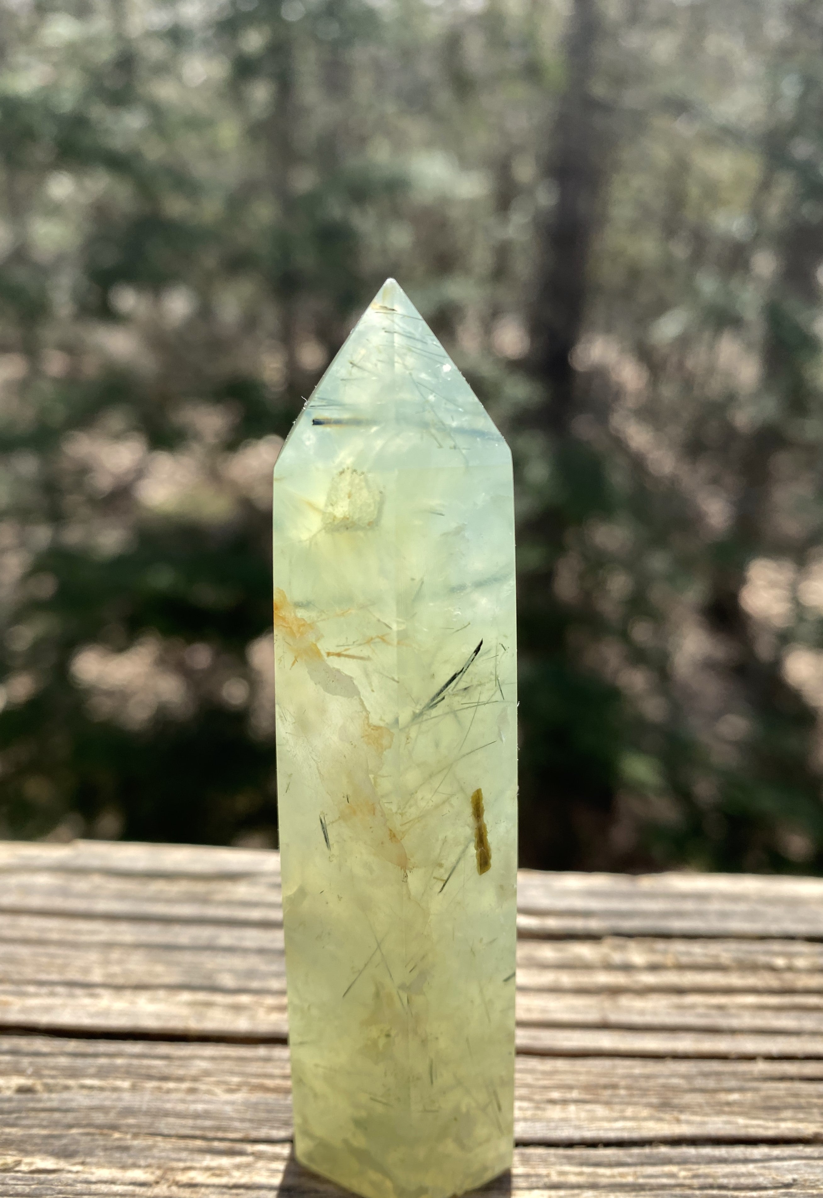 Prehnite Point Tower  Green   Protection Harmony Love 31326ETS