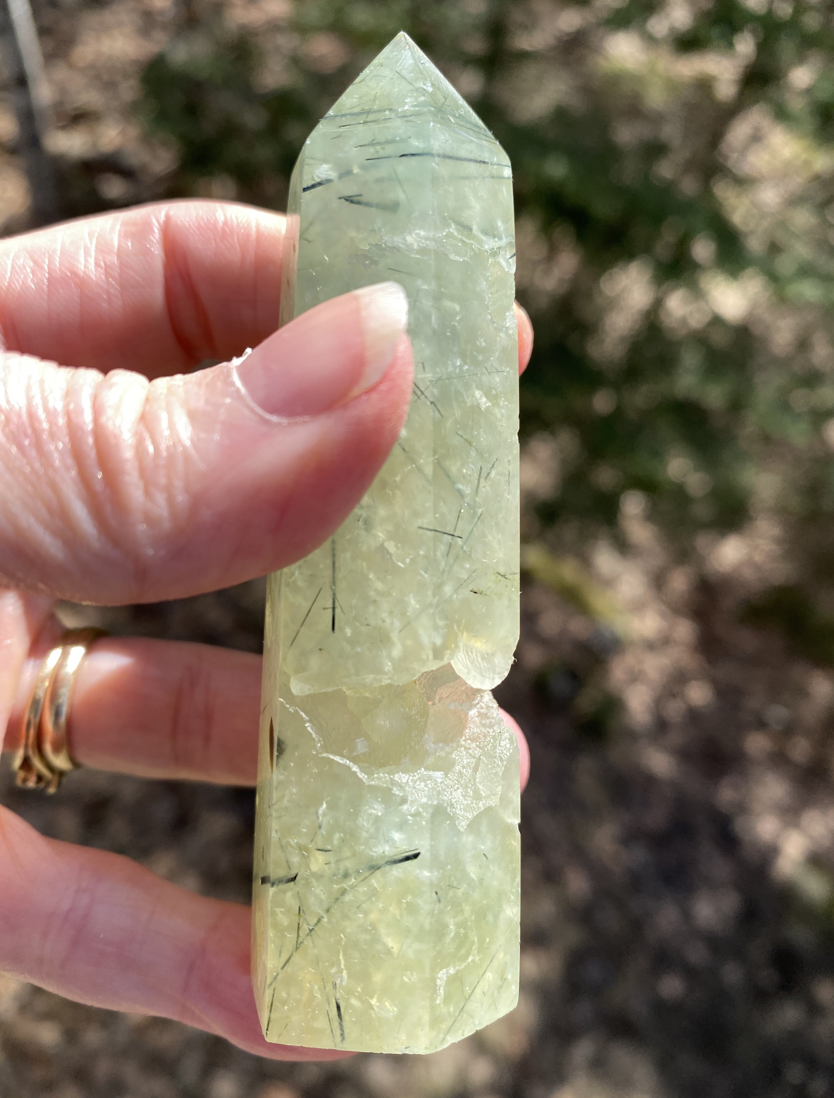Prehnite Point Tower  Green   Protection Harmony Love 31326ETS