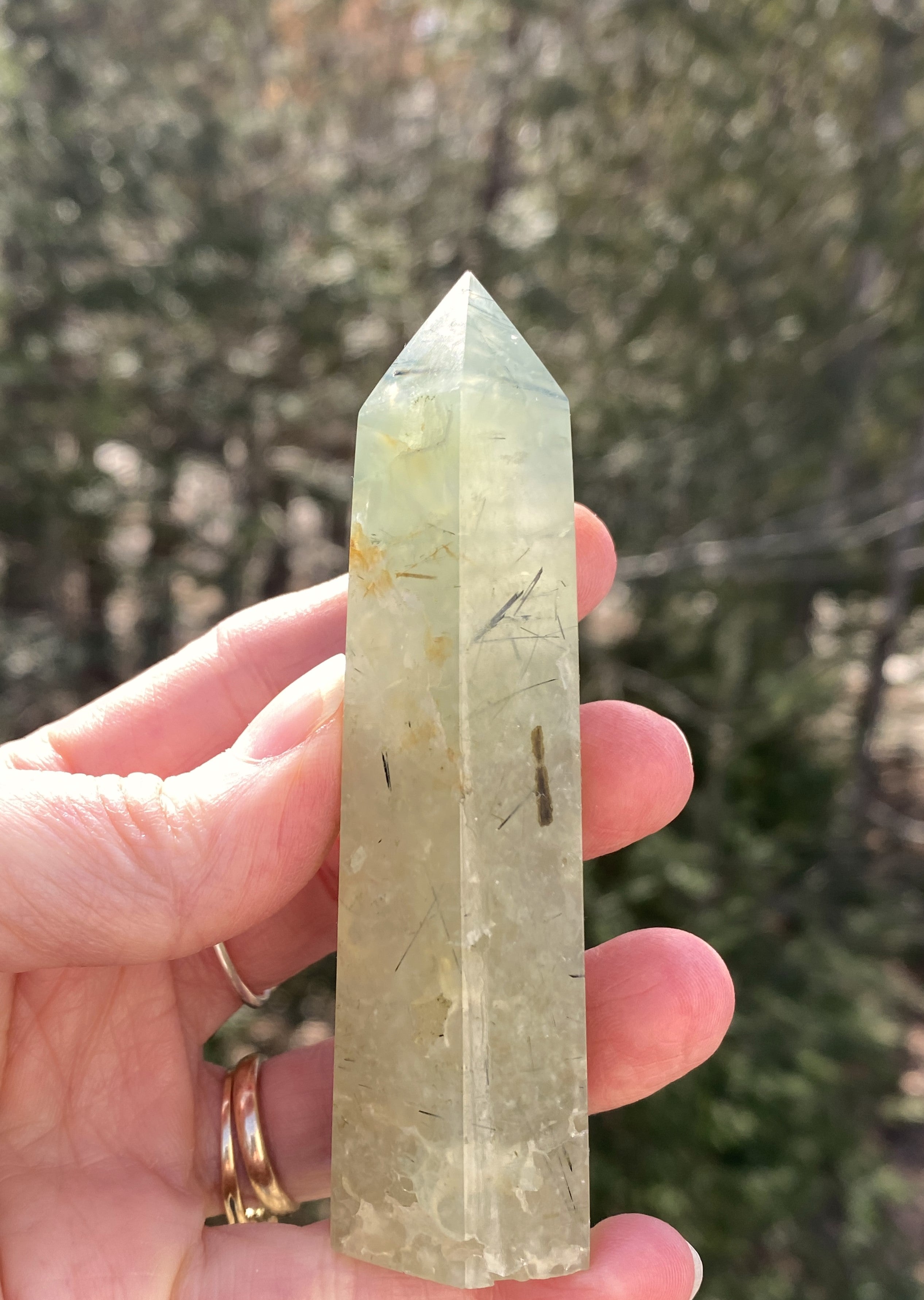Prehnite Point Tower  Green   Protection Harmony Love 31326ETS