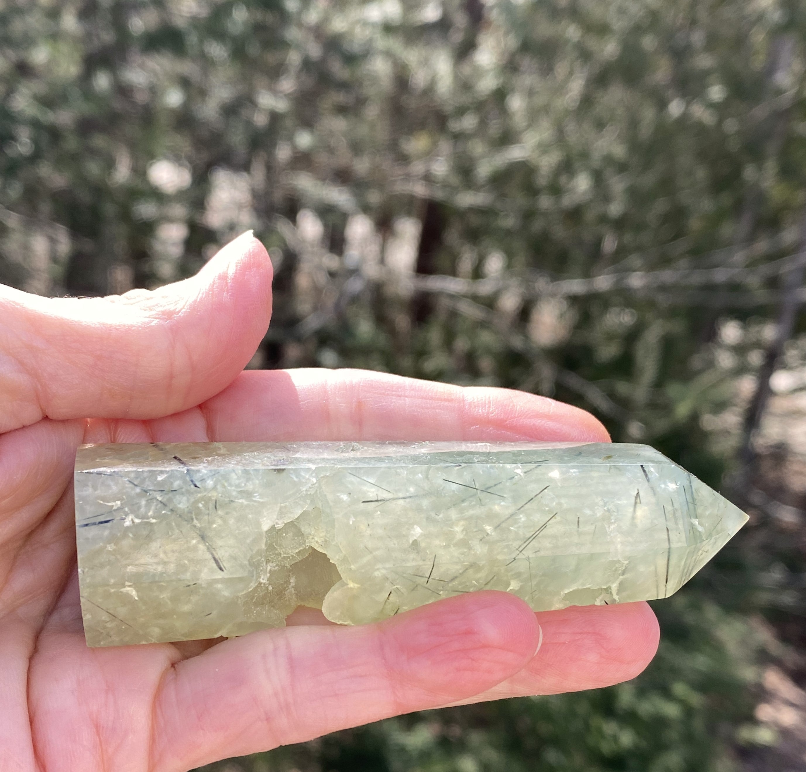 Prehnite Point Tower  Green   Protection Harmony Love 31326ETS