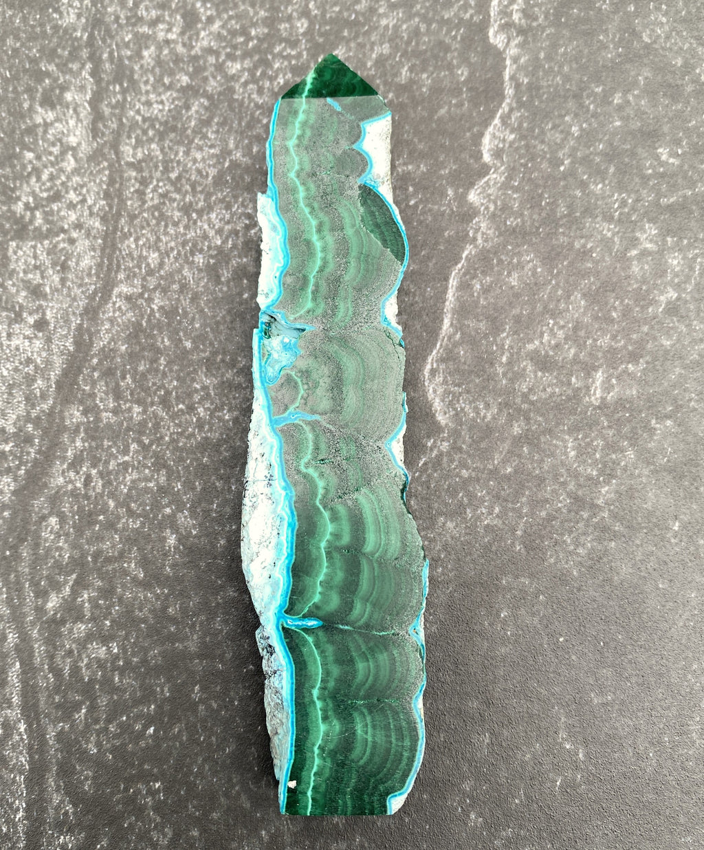 Malachite with Chrysocolla Tower Point  Grounding Peace Intuition 31369S