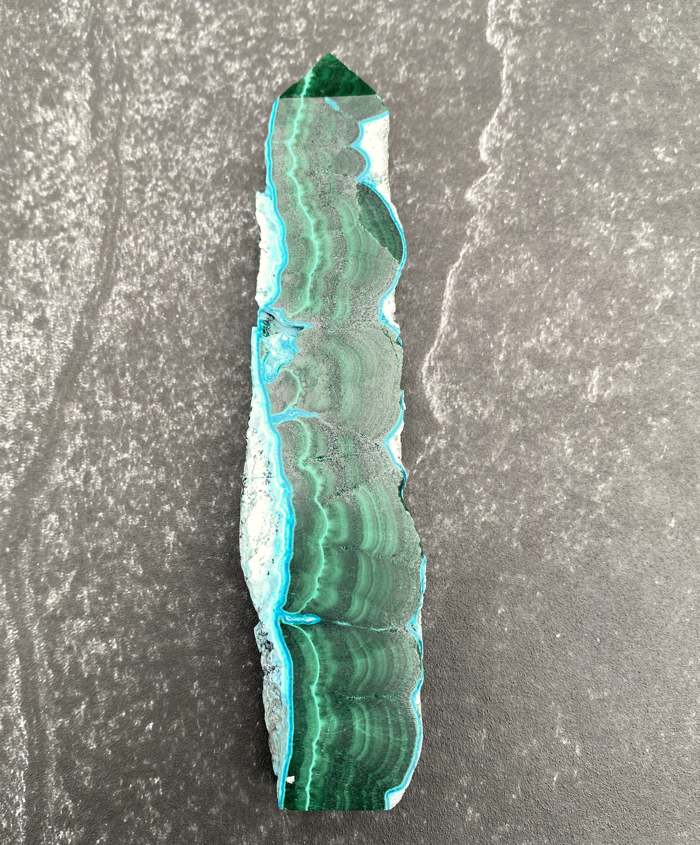 Malachite with Chrysocolla Tower Point  Grounding Peace Intuition 31369S