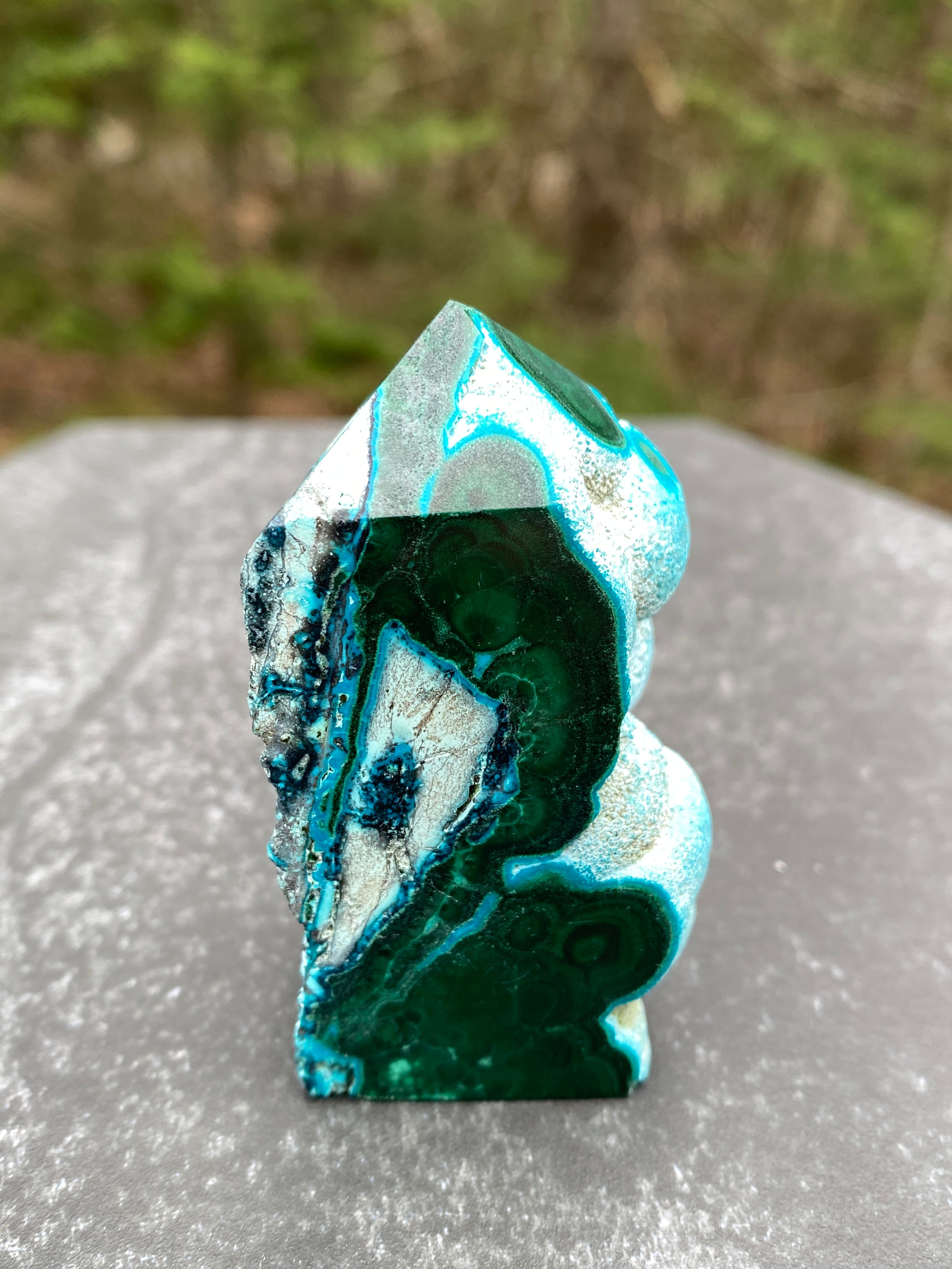 Malachite with Chrysocolla Tower Point  Grounding Peace Intuition 31368S