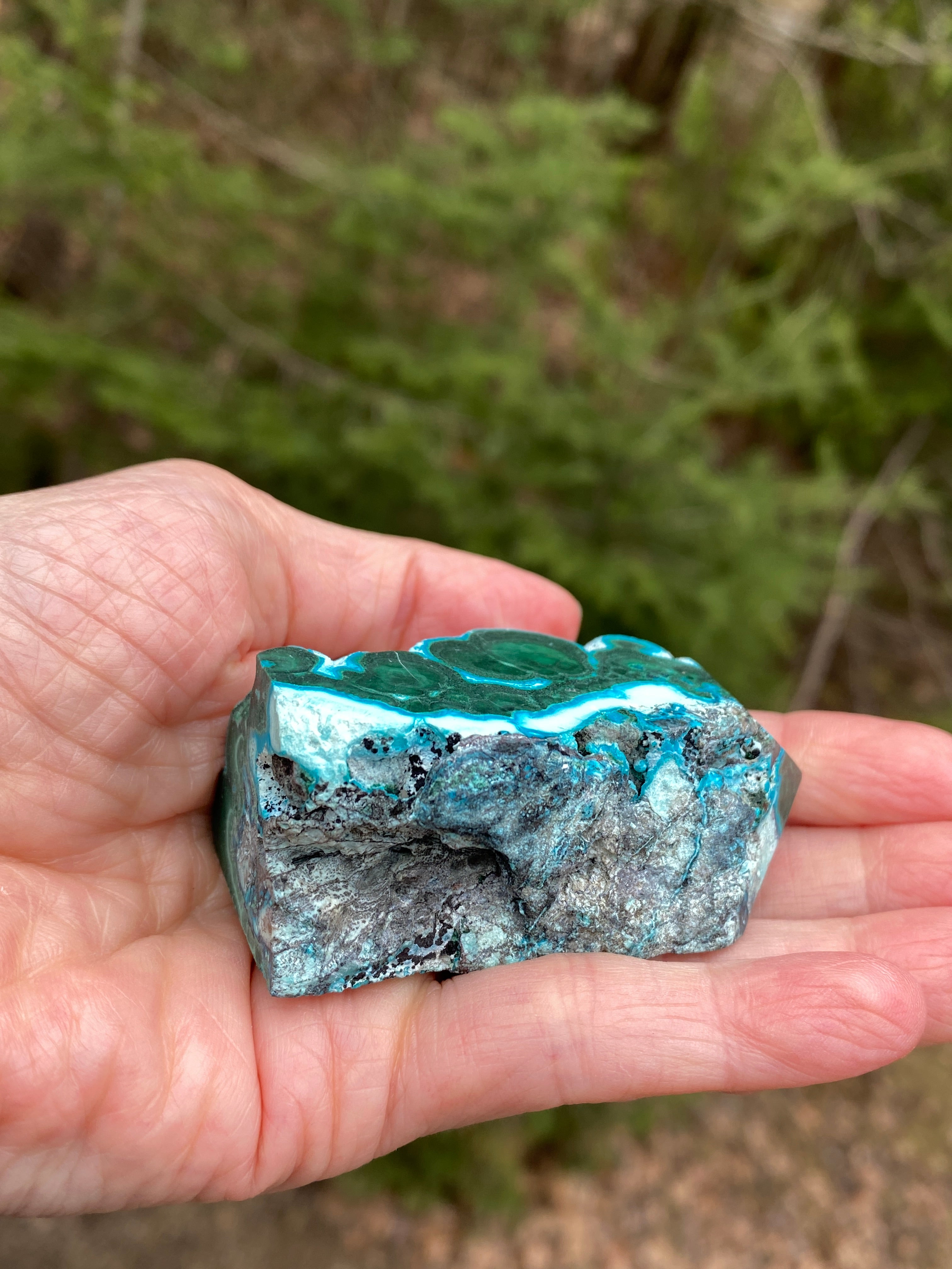 Malachite with Chrysocolla Tower Point  Grounding Peace Intuition 31368S