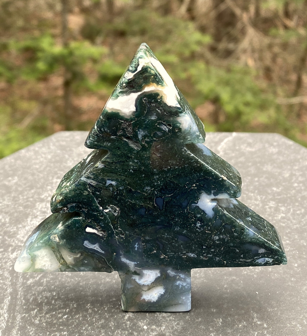 Moss Agate Tree Figurine  Grounding Stability 31370S