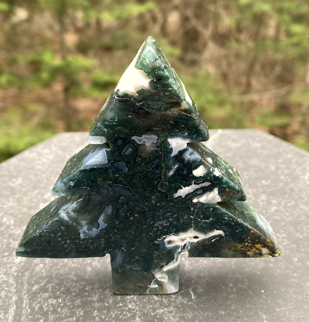 Moss Agate Tree Figurine  Grounding Stability 31370S