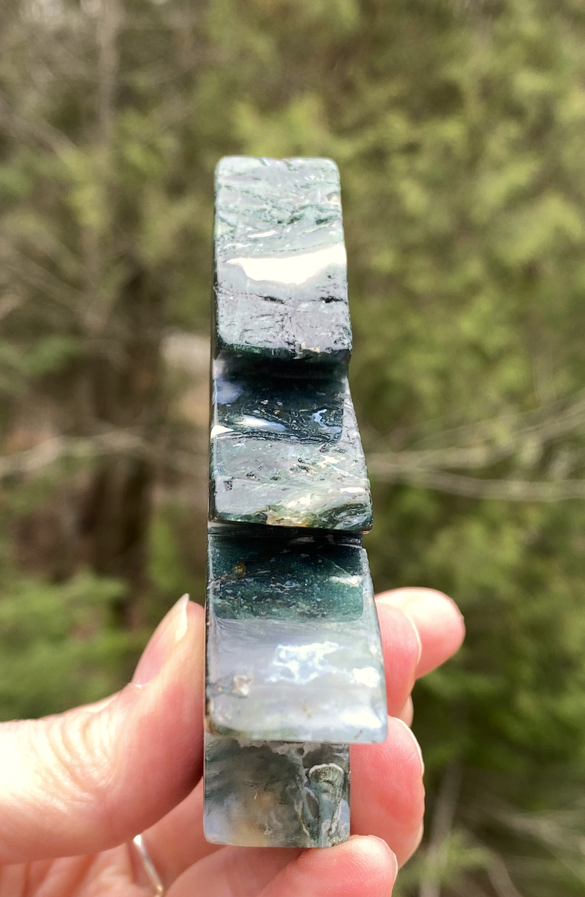 Moss Agate Tree Figurine  Grounding Stability 31370S