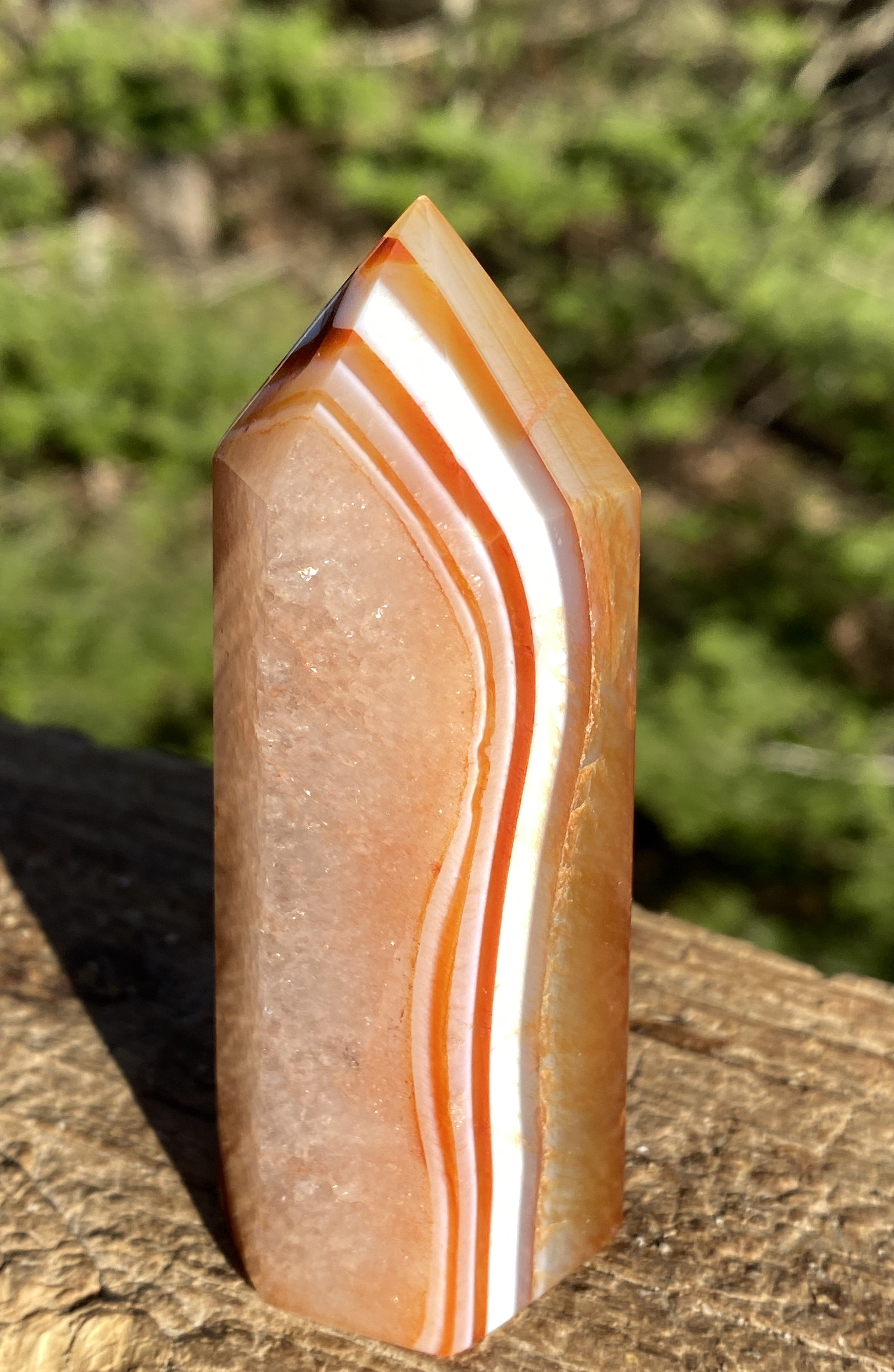Carnelian Tower Point  Orange  Creativity Grounding  Success 31400S
