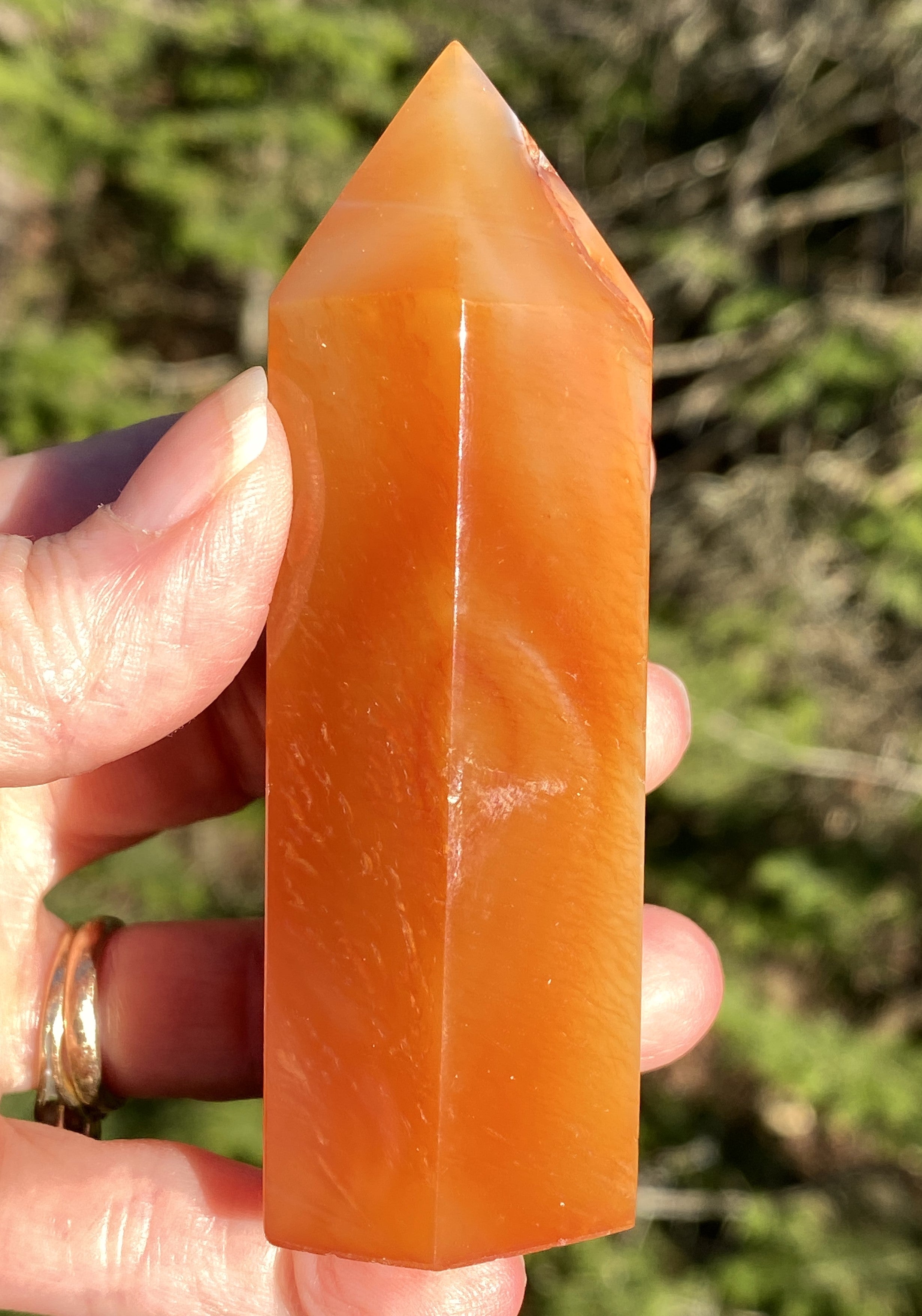 Carnelian Tower Point  Orange  Creativity Grounding  Success 31400S