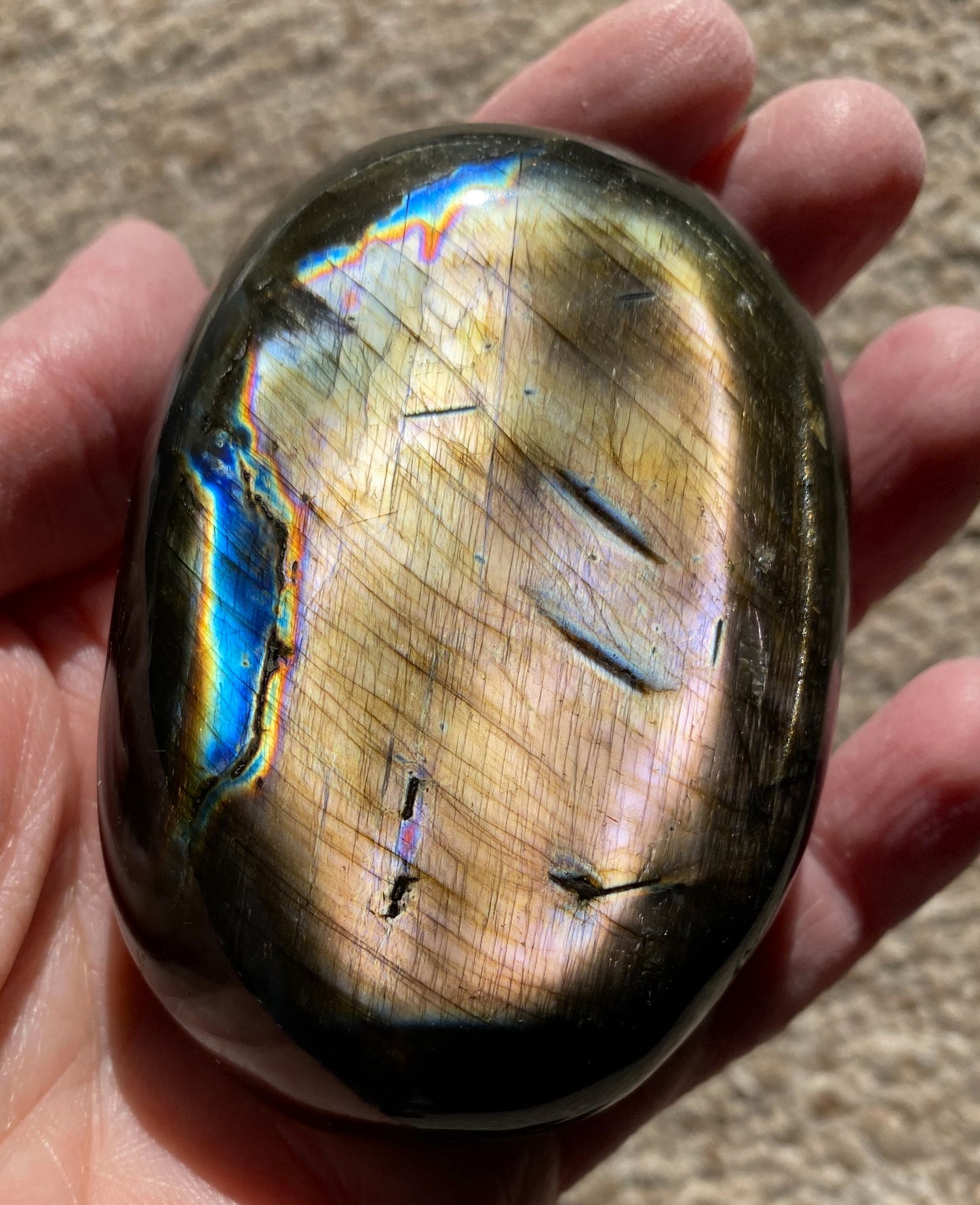 Labradorite Large Palm Stone  Mystical Stone Intuition Protective 29178S