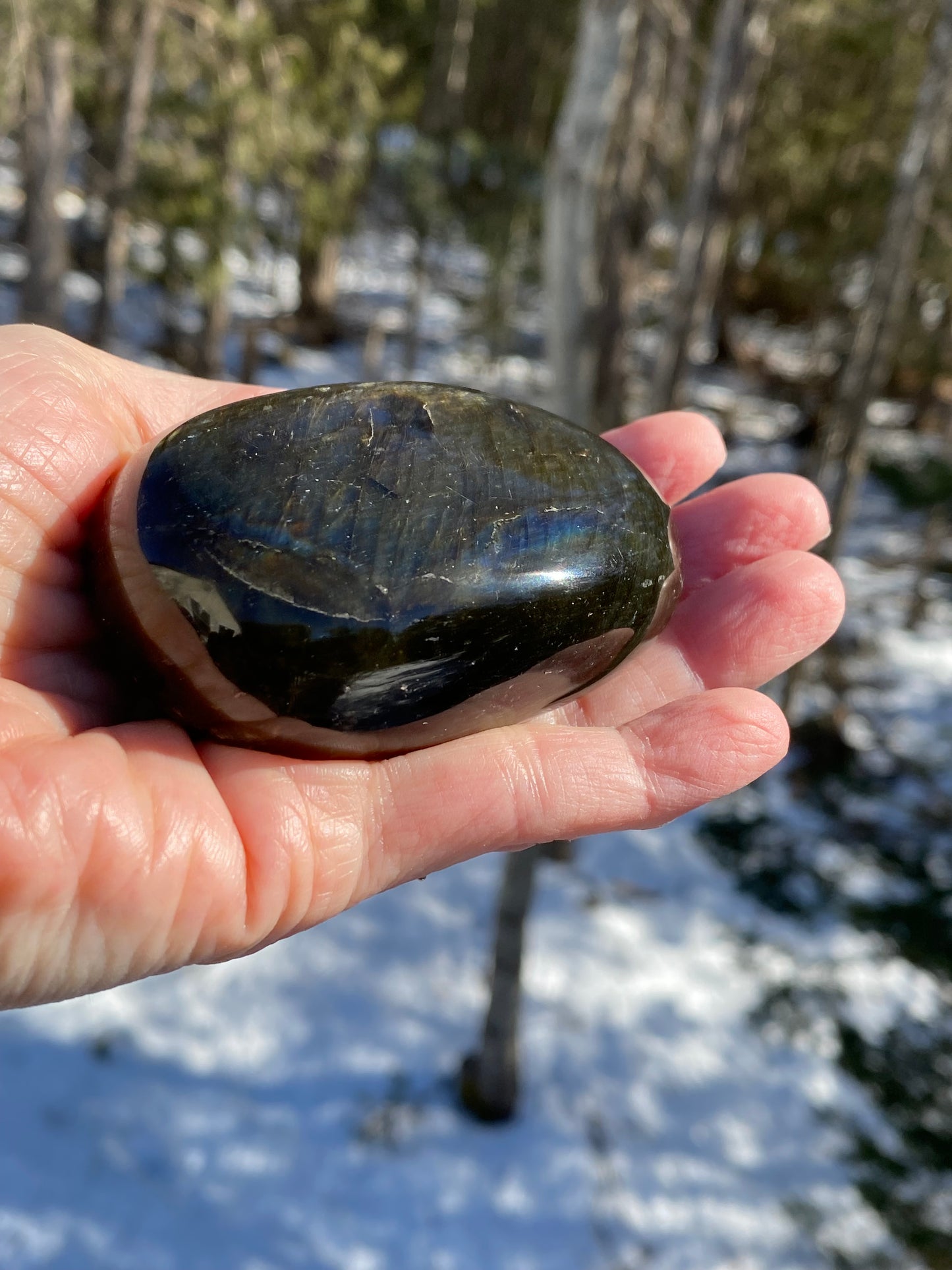 Labradorite Large Palm Stone  Mystical Stone Intuition Protective 29178S