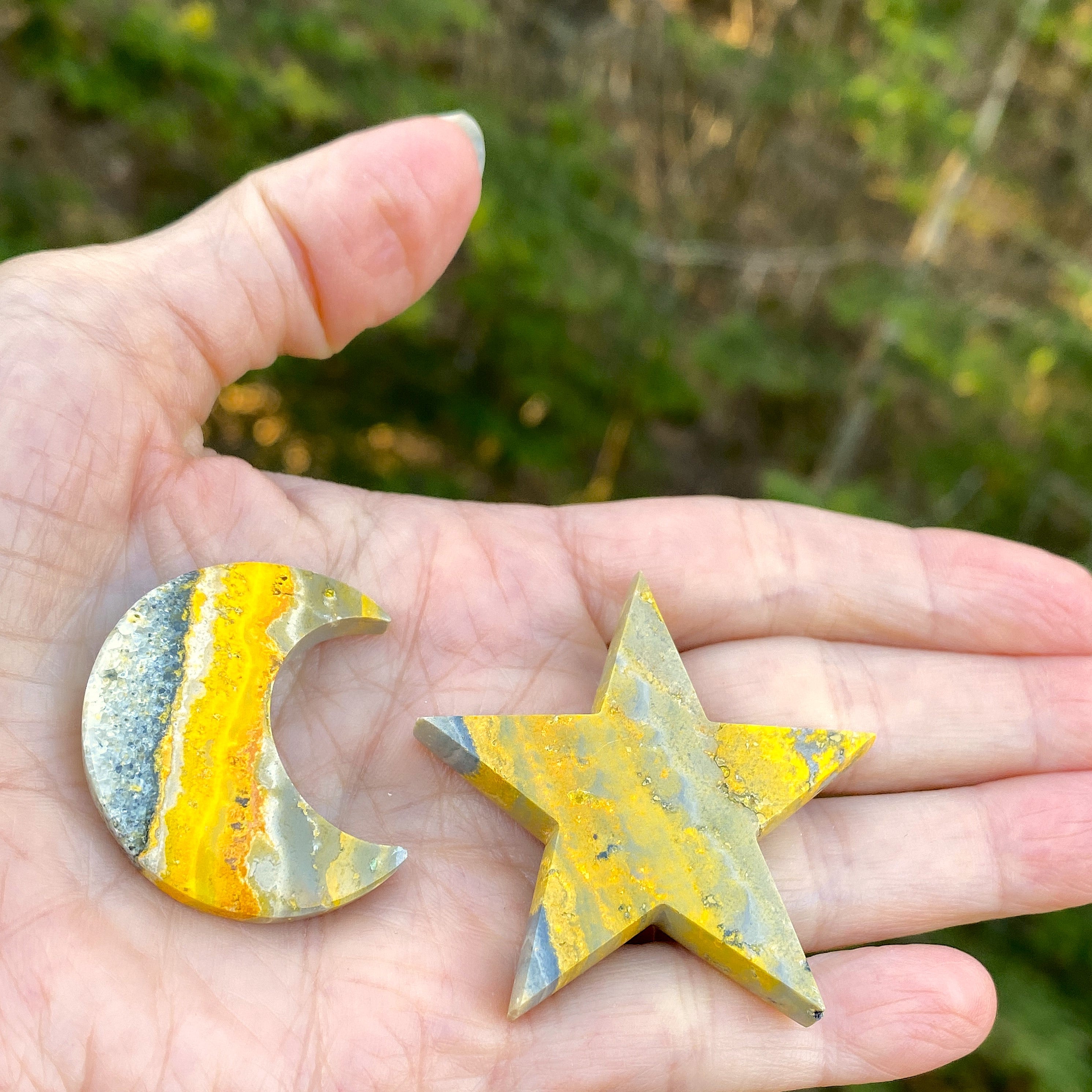 Bumble Bee Jasper  Moon Star Set  Figurines  Success Protection  31428S