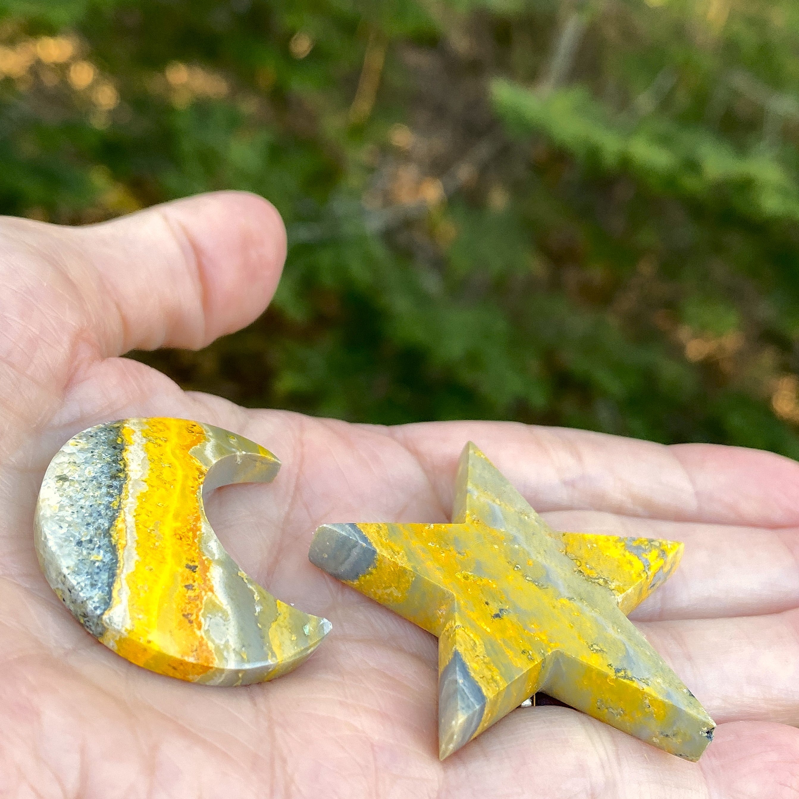 Bumble Bee Jasper  Moon Star Set  Figurines  Success Protection  31428S