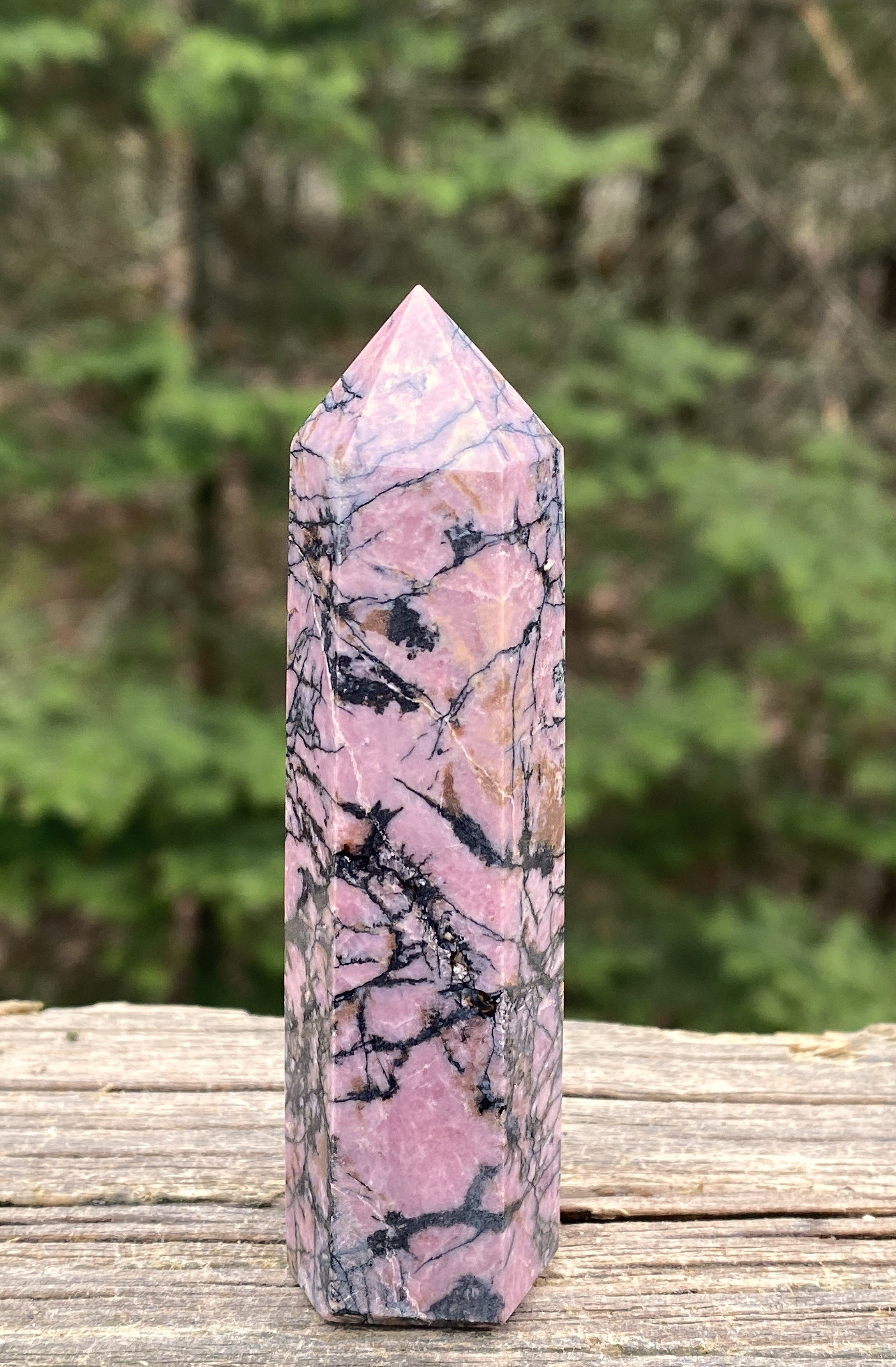 Rhodonite Point Tower  Pink  Love Forgiveness 31436S
