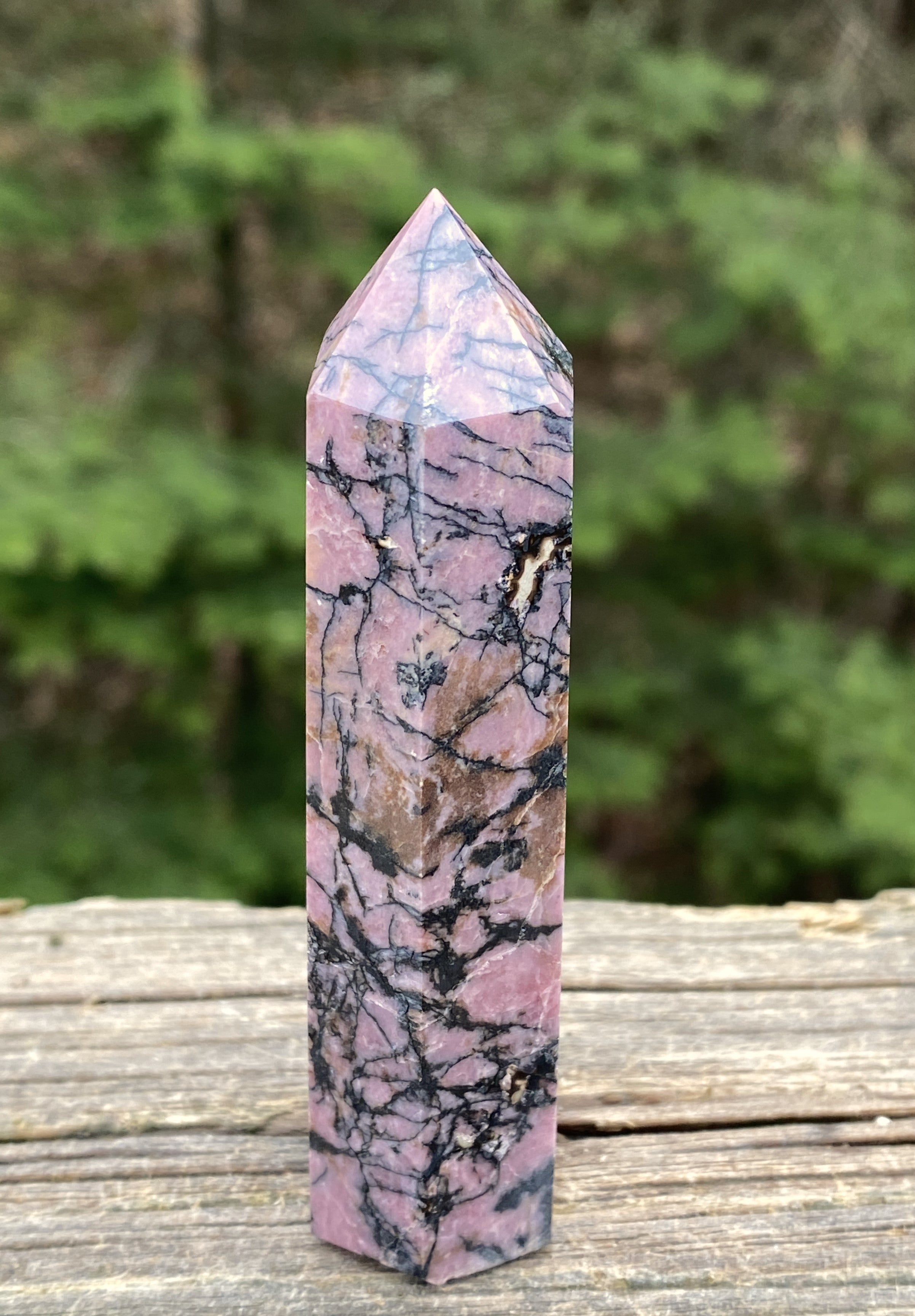 Rhodonite Point Tower  Pink  Love Forgiveness 31436S