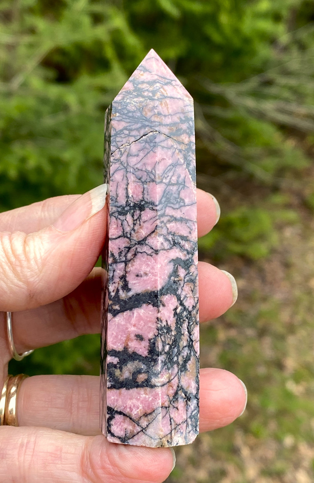 Rhodonite Point Tower  Pink  Love Forgiveness 31436S
