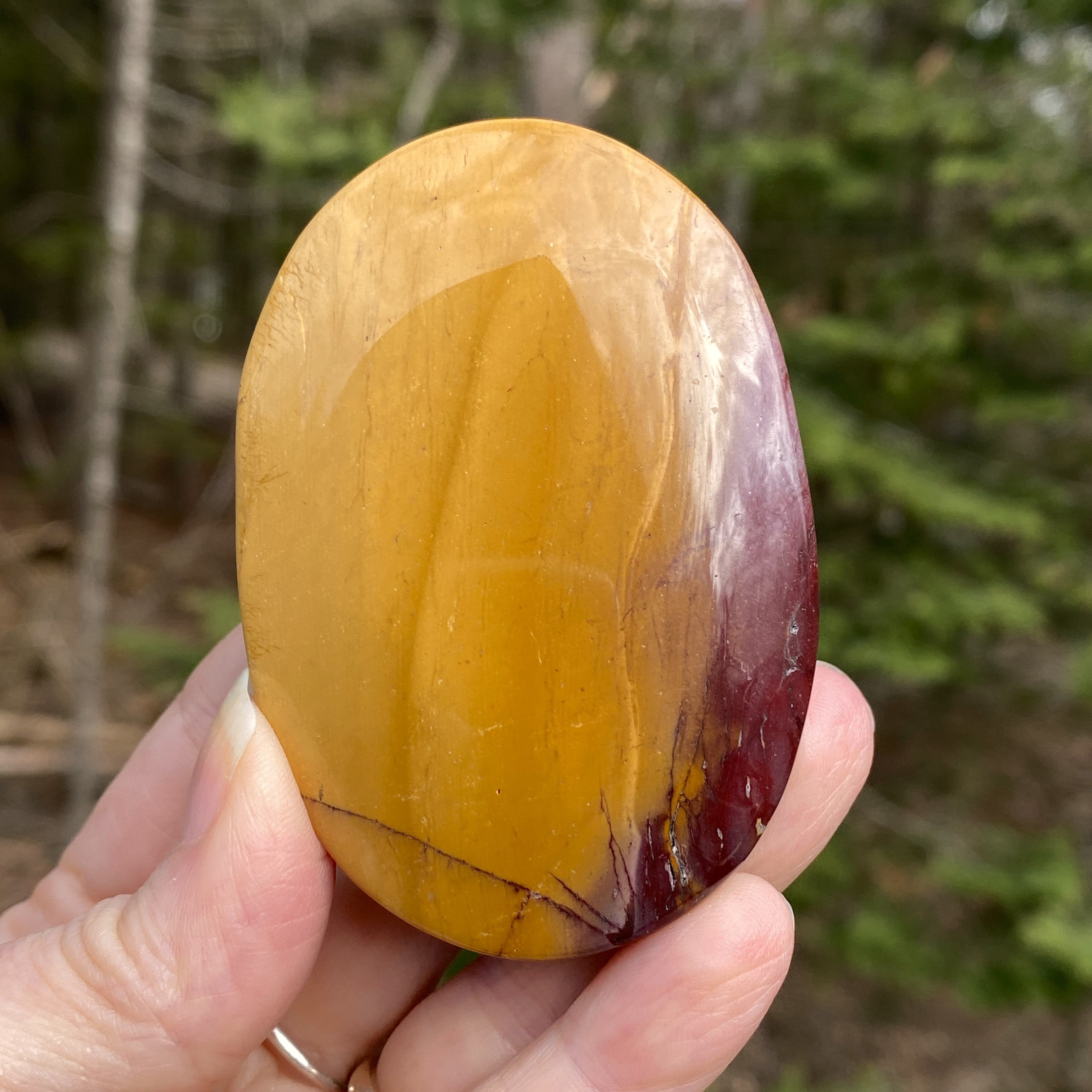 Mookaite Palm Stone  Red Yellow  Grounding Protection 31438S