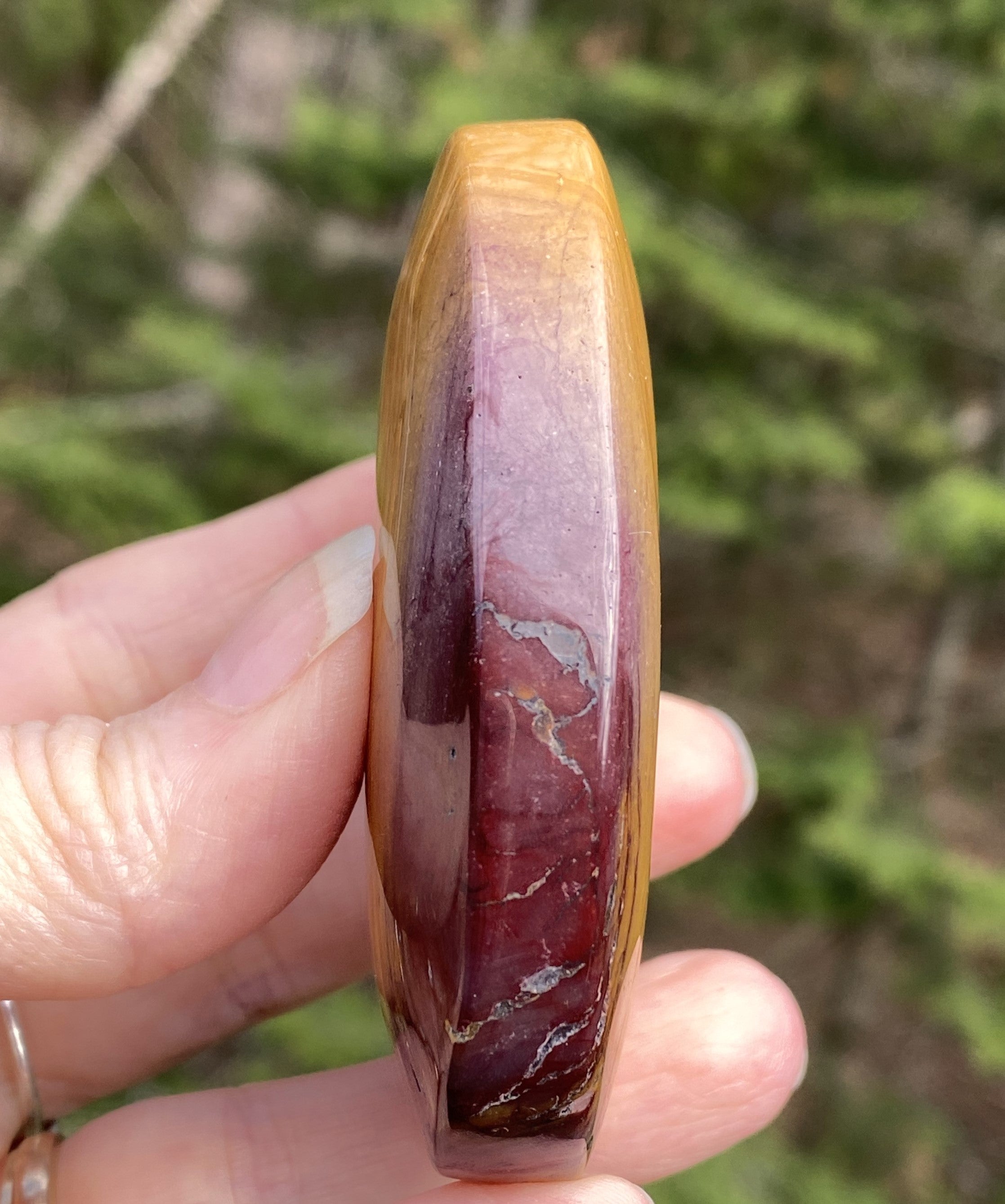 Mookaite Palm Stone  Red Yellow  Grounding Protection 31438S